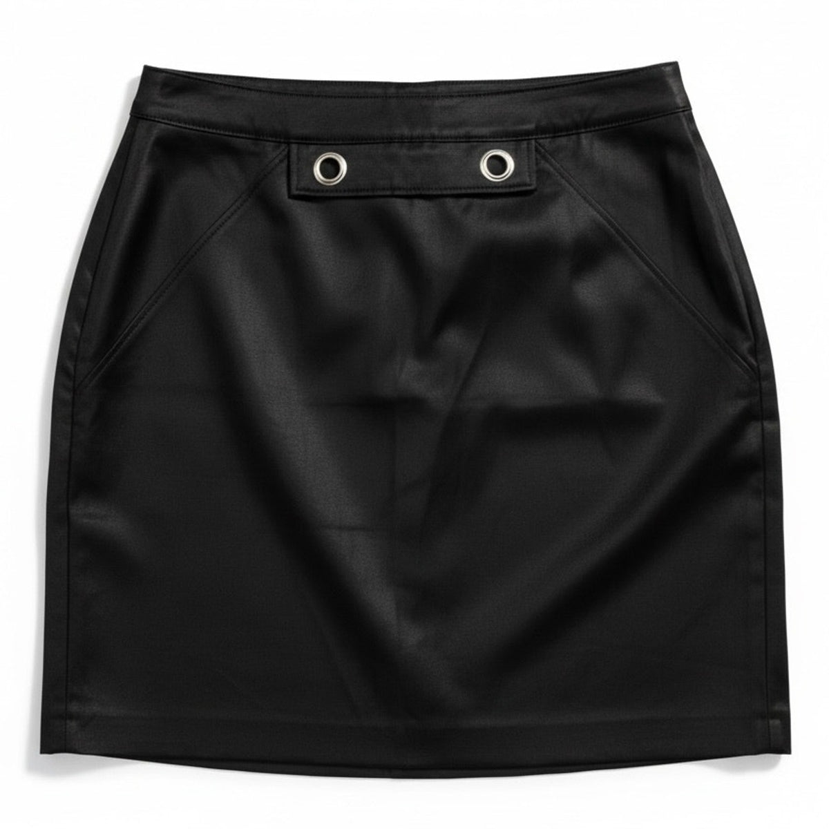 Gianni Versace Black Nylon Mini Skirt EU 42 US 12 Luxury Glam Vintage 90s