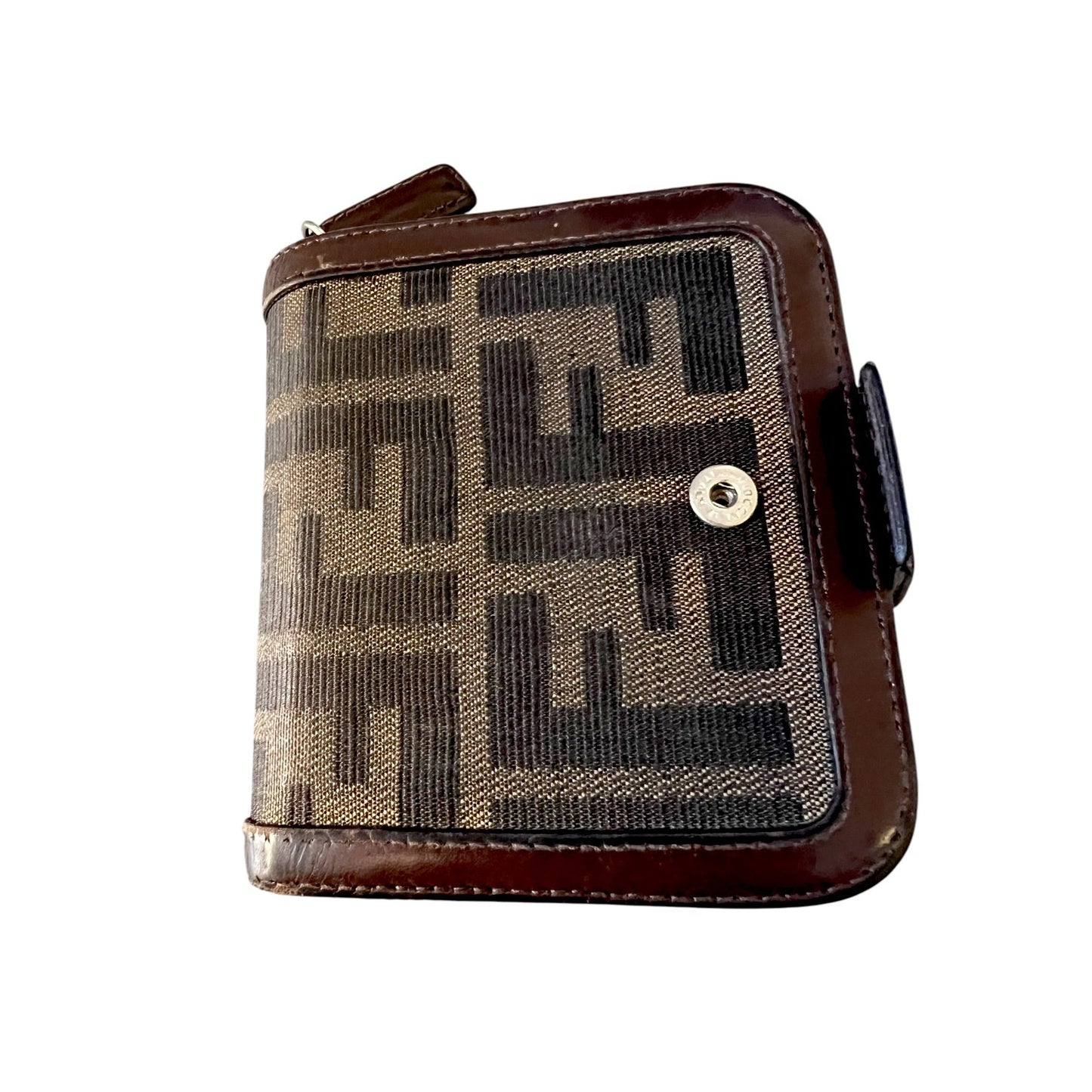 Fendi Vintage Zucca Bi-Fold Wallet Zipper Wallet - $350 Retail