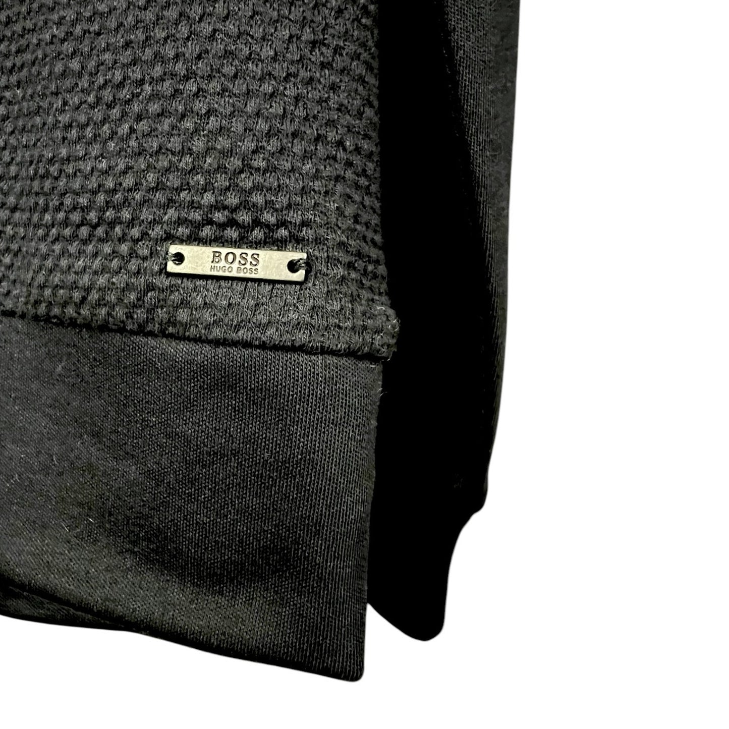 Hugo Boss Embrando Textured Black Quarter Zip Mens XXXL Pullover Work Golf
