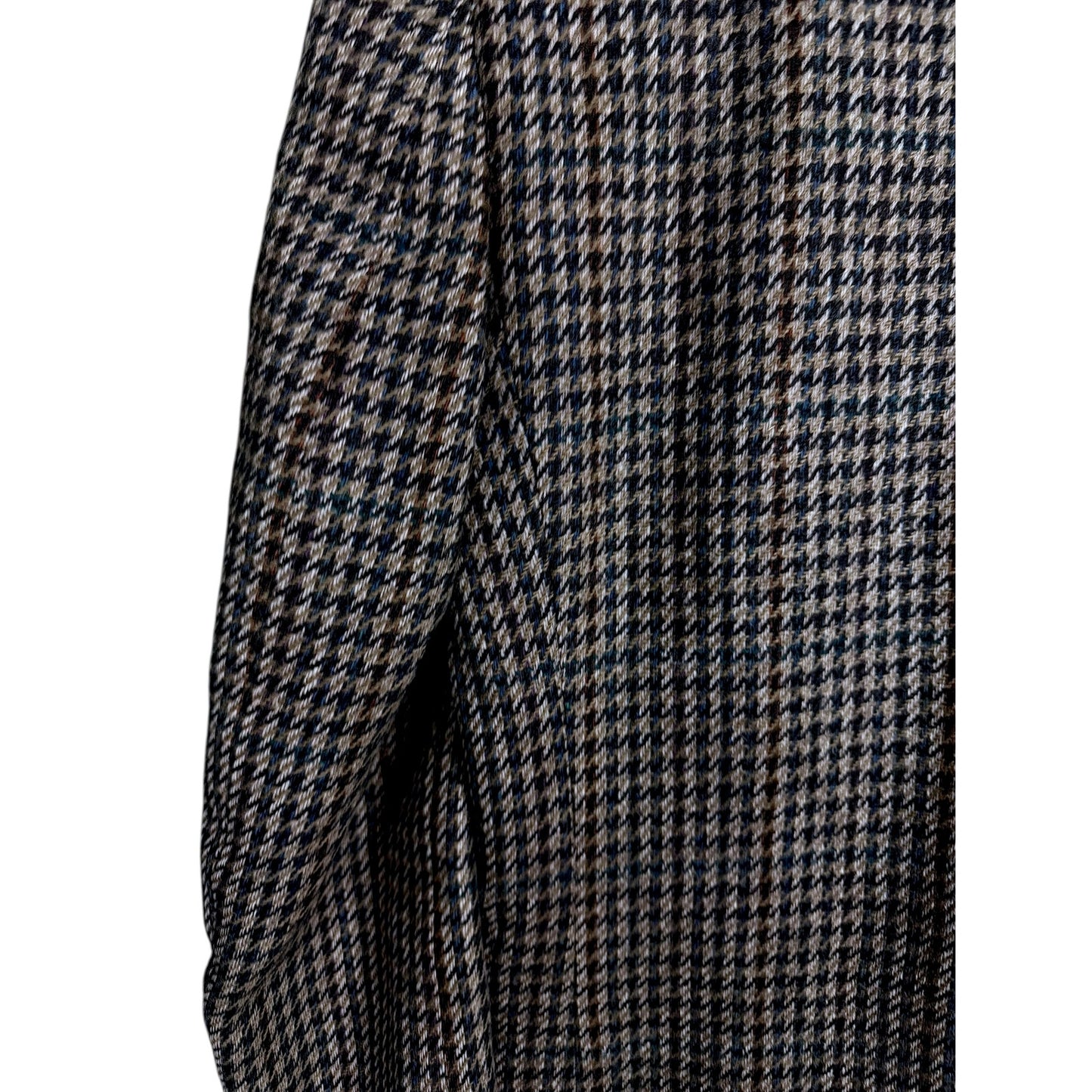 Vintage Men's Burberrys London 100% Tweed Wool Brown Houndstooth Blazer 42R