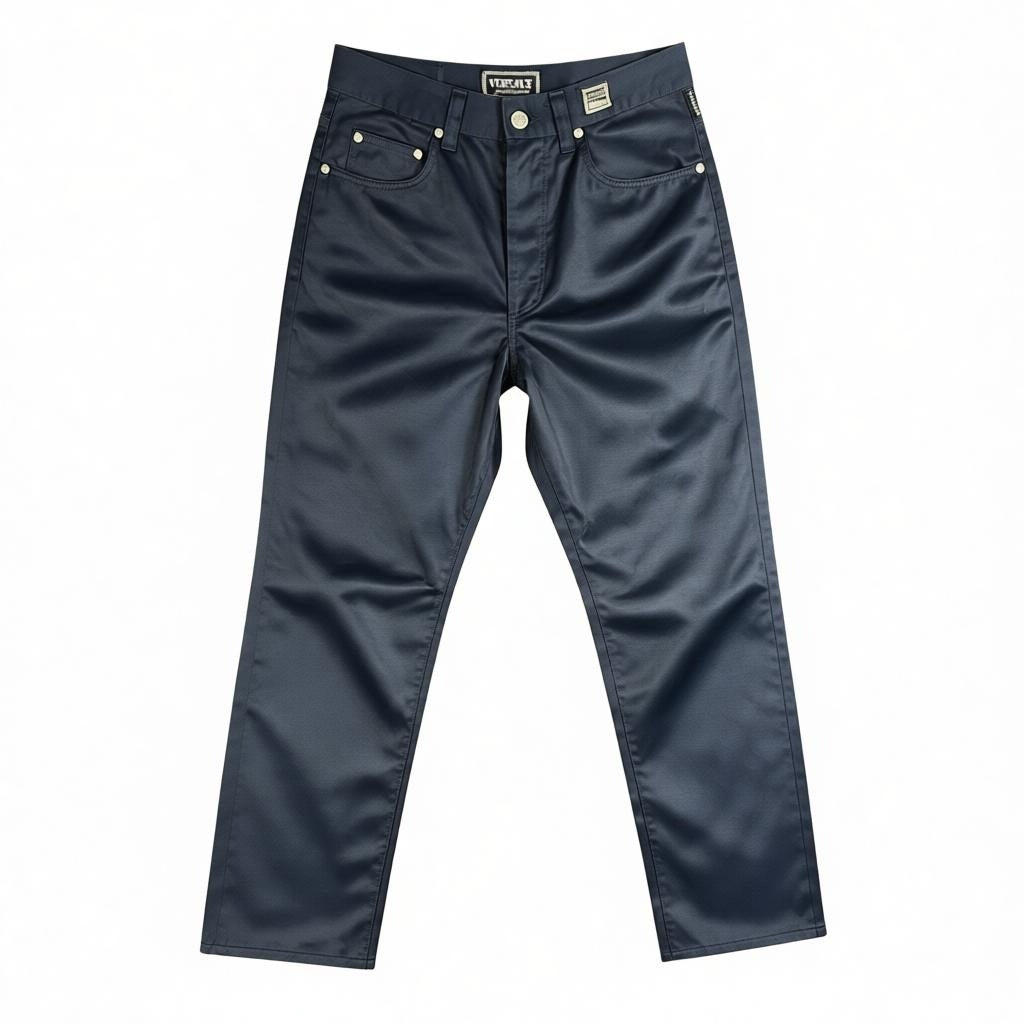 Versace Jeans Couture Navy Blue Coated Straight Leg Denim Jeans Vintage Y2K