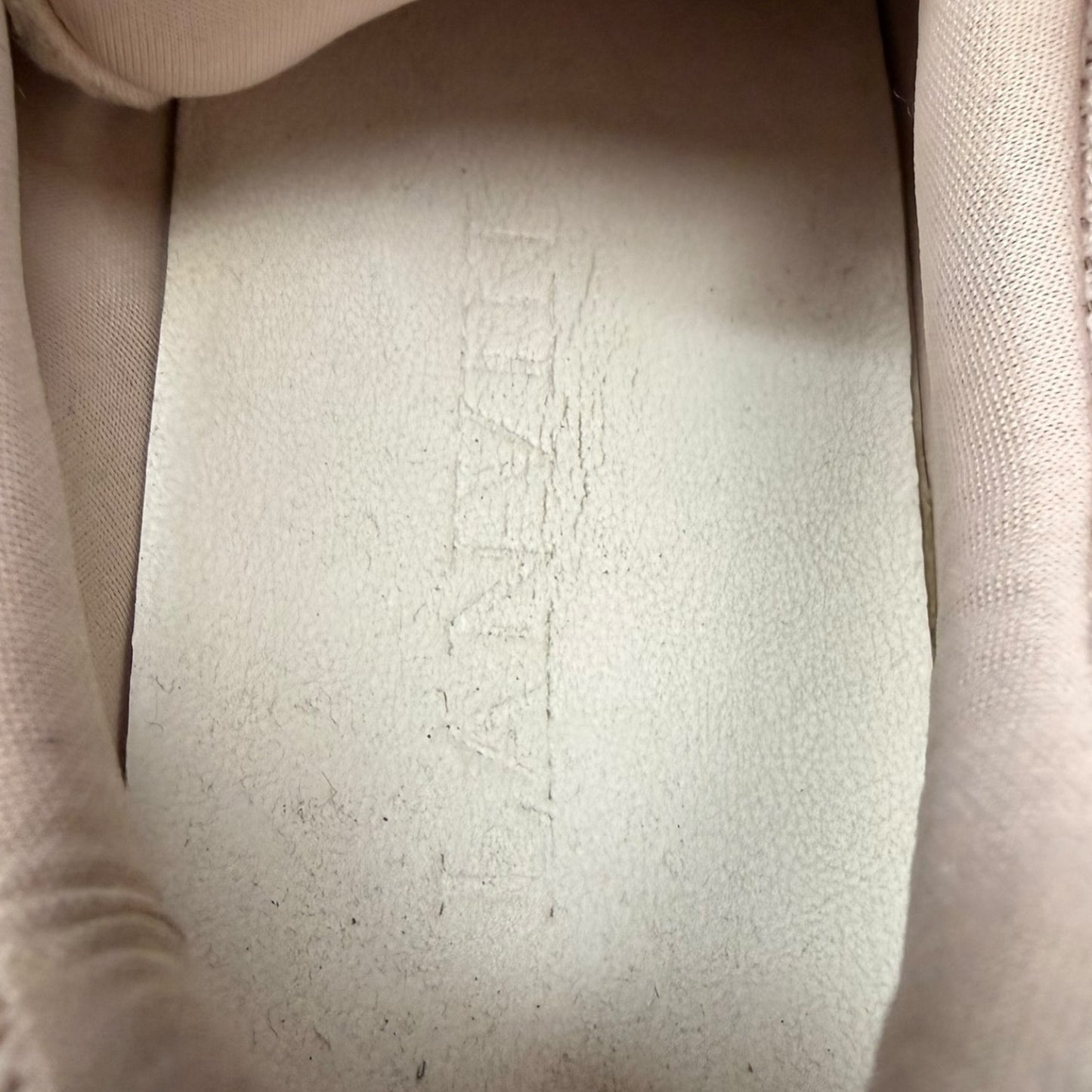 Lanvin Pink Leather & Suede Curb Sneakers Zebra Laces $990 Retail