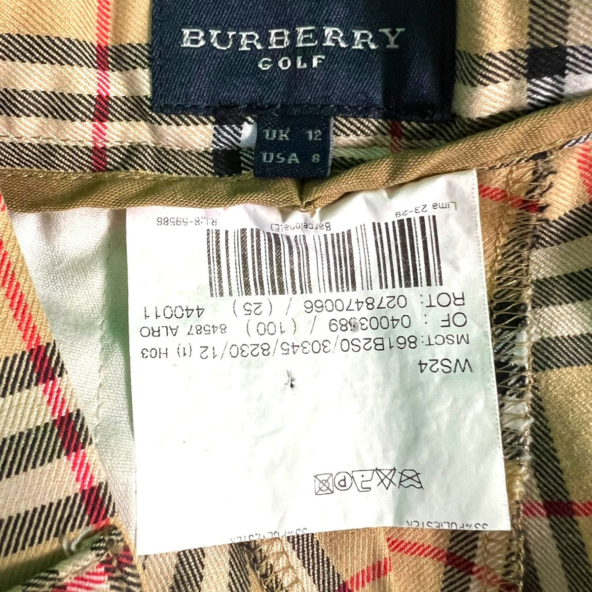 Burberry Golf Nova Check Shorts Women's 8 Vintage 90s Preppy Casual Summer
