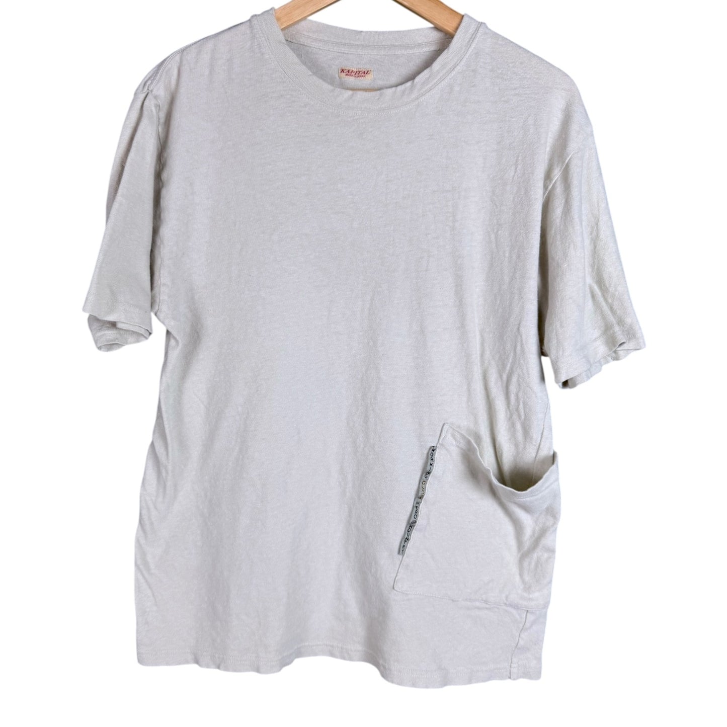 Kapital Kountry Side Pocket Men's Small Natural Cotton T-Shirt Streetwear Japan