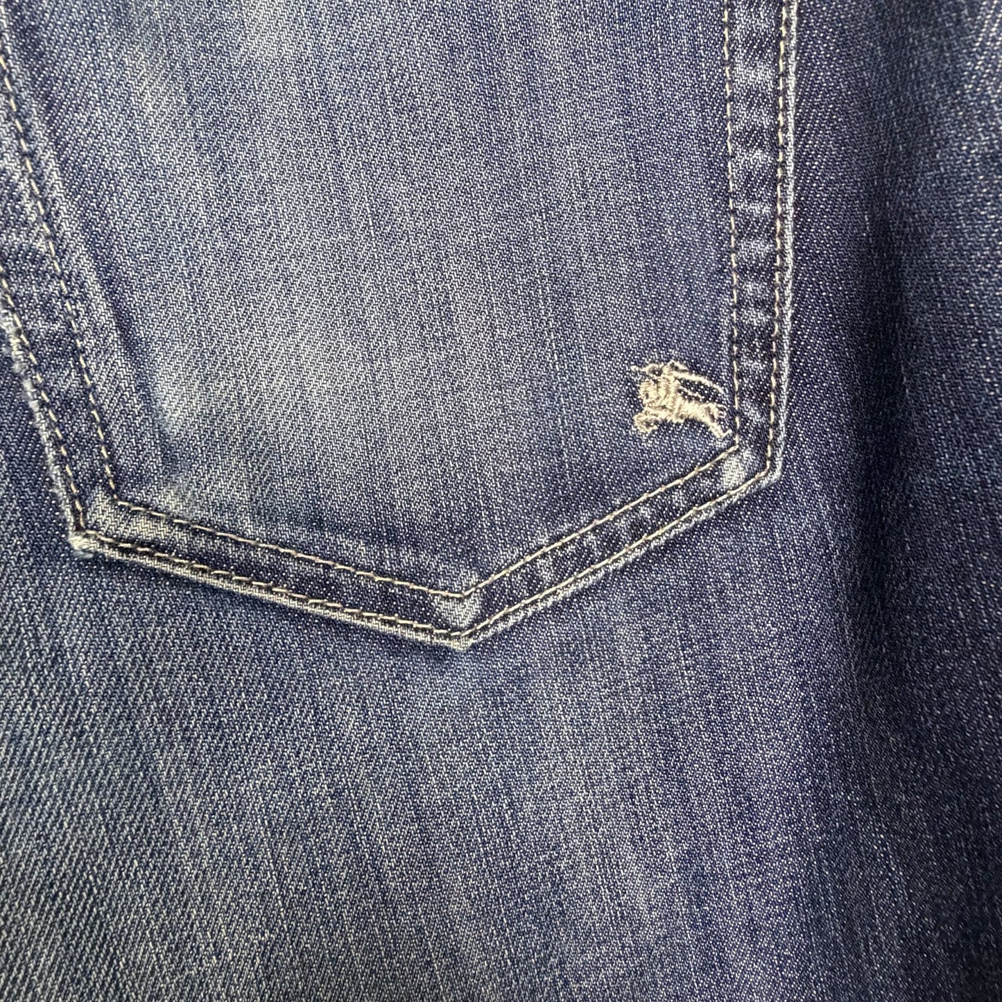 Vintage Burberry Black Label Japan Men's 32x28 Bootcut Flap Pocket Blue Jeans