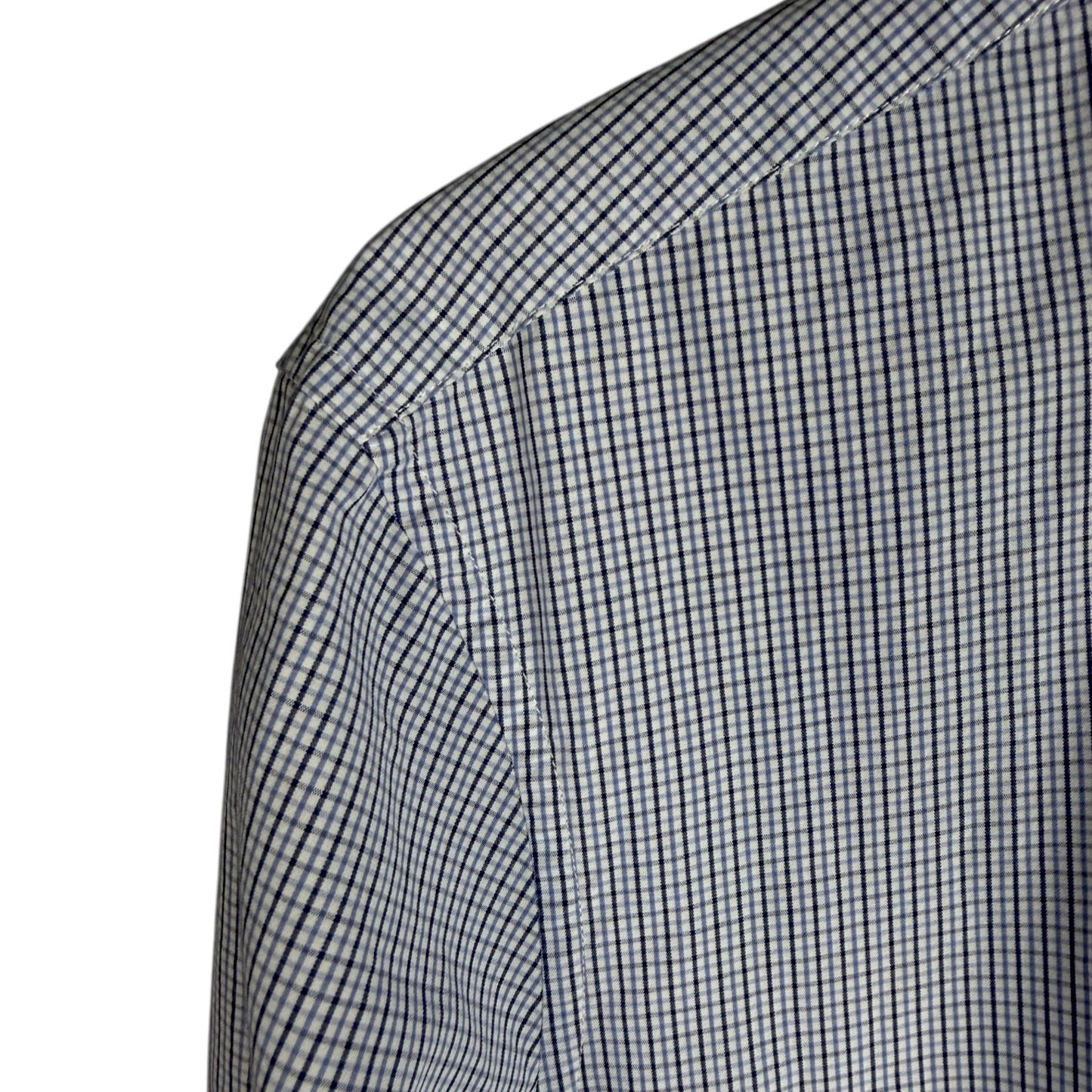 Burberry Brit Blue White Check Pocket Logo Men's Medium Button Down Dress Shirt