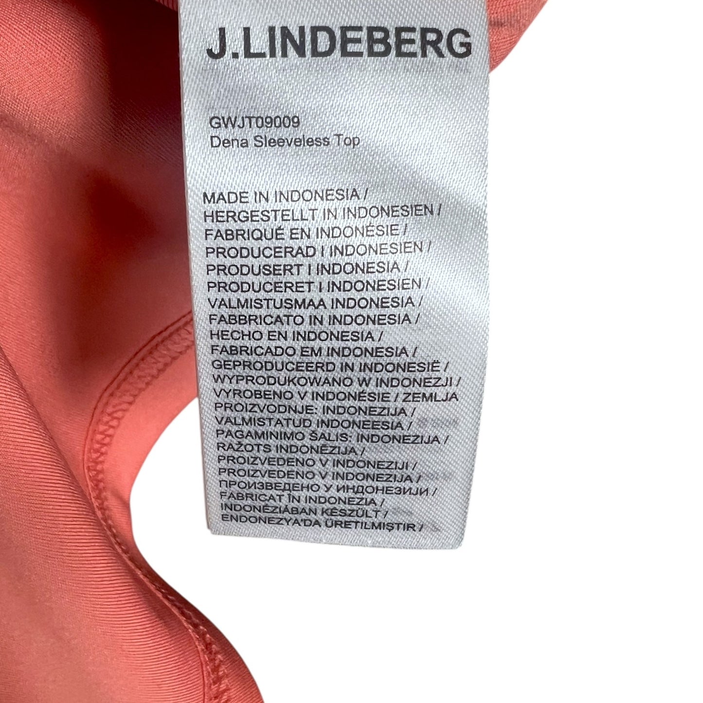 J. Lindberg Sleeveless Coral Top Women's Large $195 Retail NWT Dana Golf Tennis