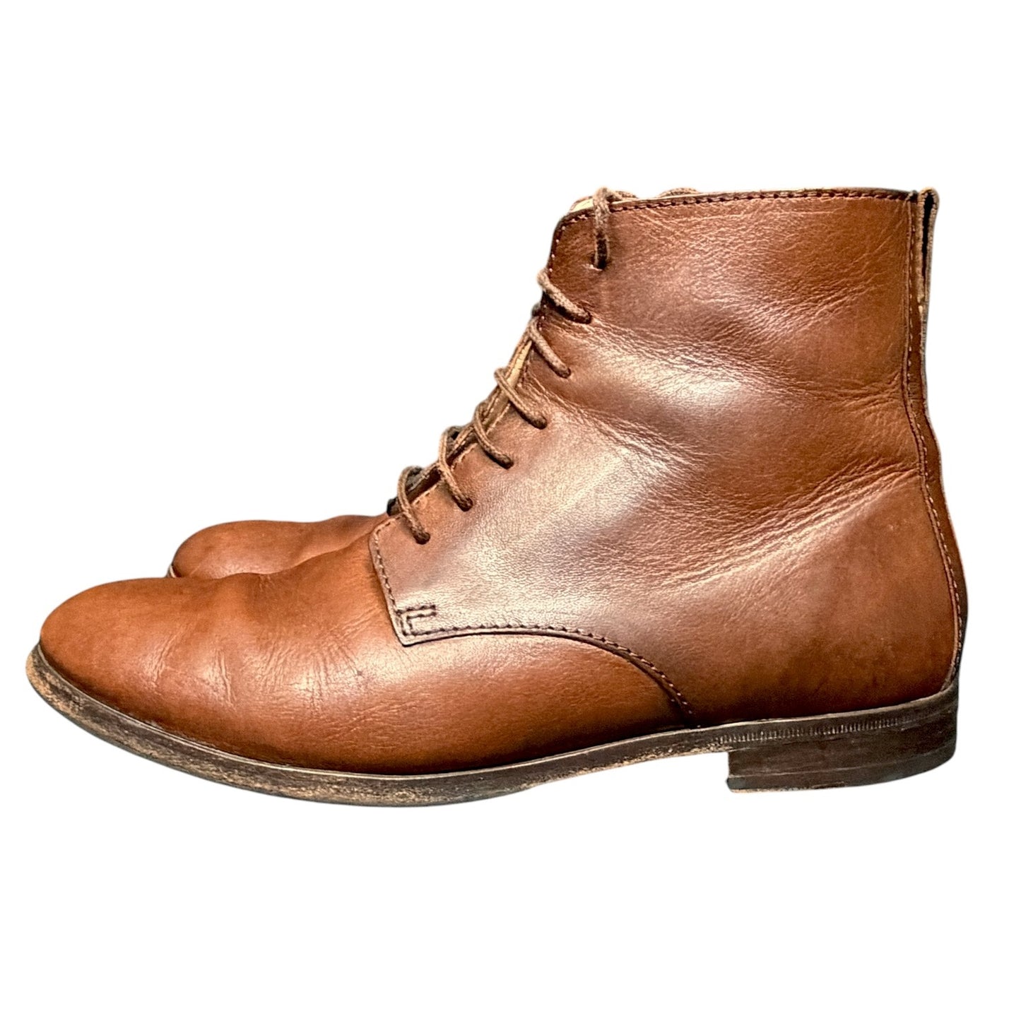 A.P.C. Brown Combat Ankle Lace Up Leather Boots Men's US 8 EU41 Retail $400 APC