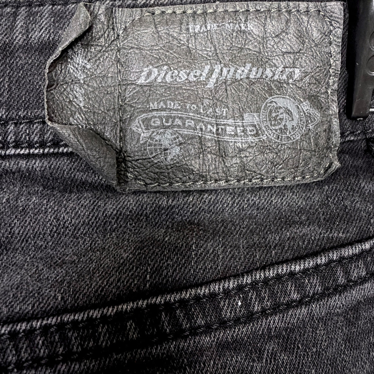 Diesel Industries Sleenker Men's 38x32 Faded Black Slim Skinny Jeans Distressed