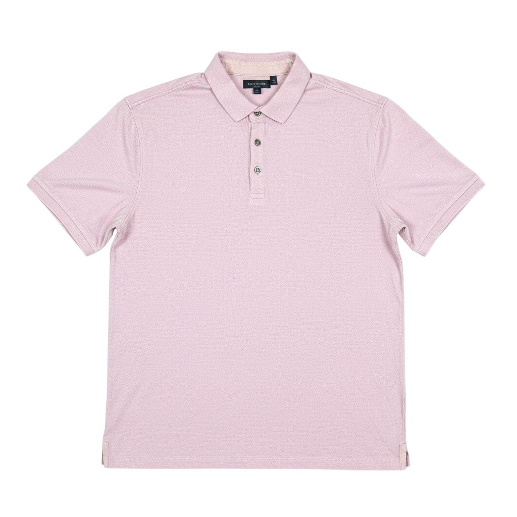 John Varvatos Polo Shirt Men Medium Pink Stretch Knit Casual Office Quiet Luxury