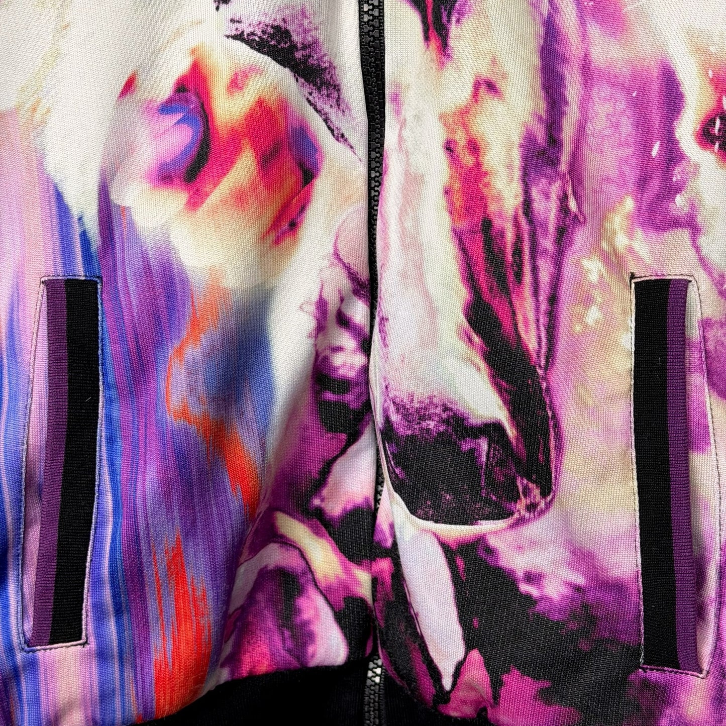 Roberto Cavalli Gym Stylized Paint Horse V-Neck Women's XL Track Jacket Luxury
