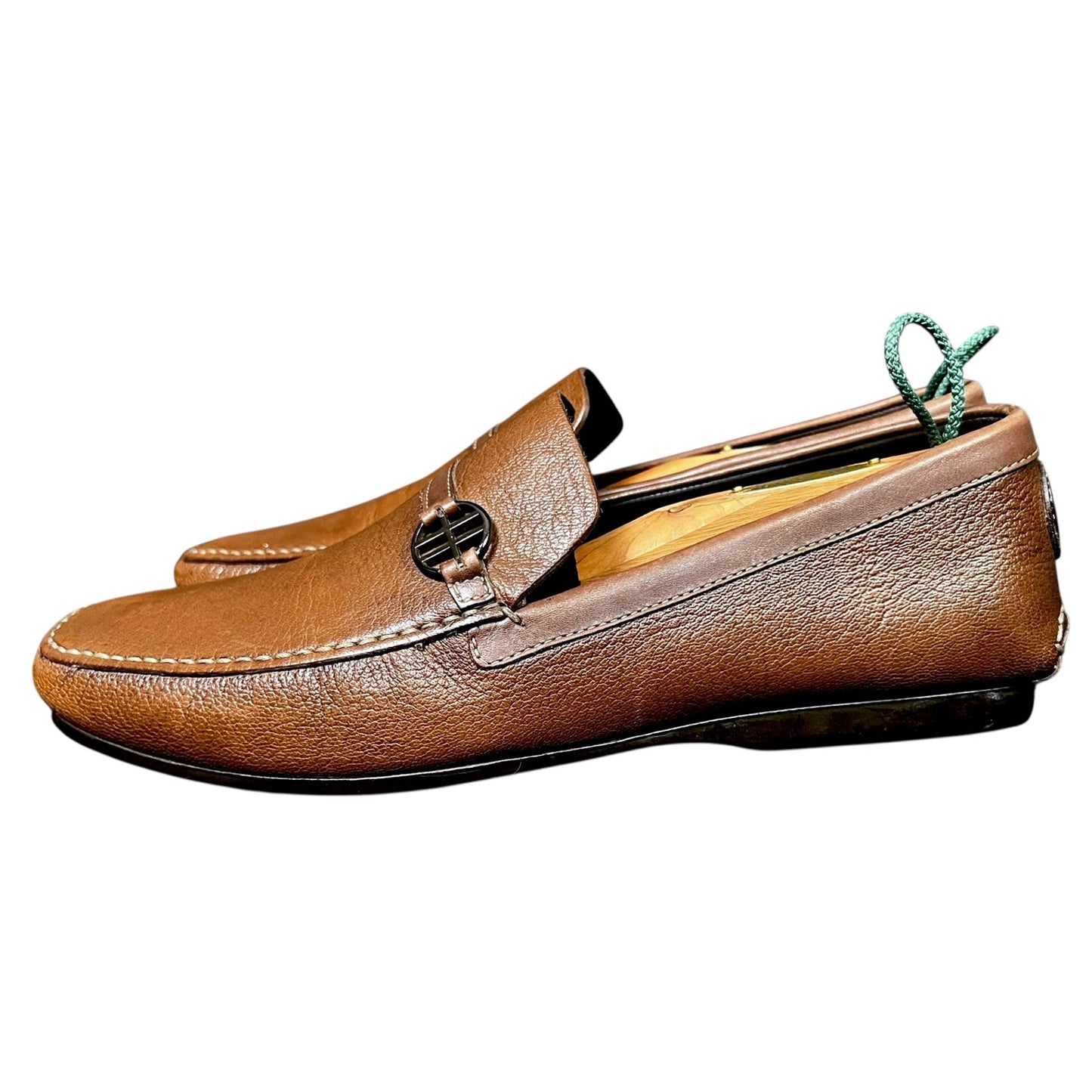 Boss Hugo Boss Brown Leather Men's Size 7 Driving Shoes Loafers Luxury Casual