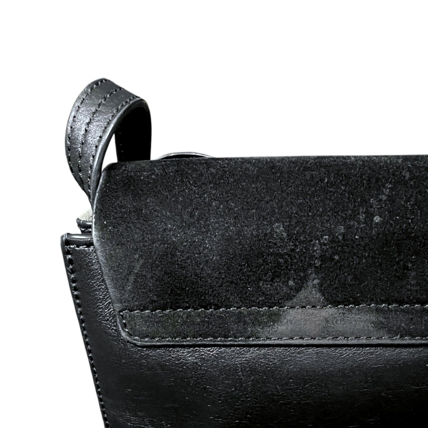 Chloe Faye Black Gold Shoulder Strap Small Handbag $1,350 Retail Suede Leather