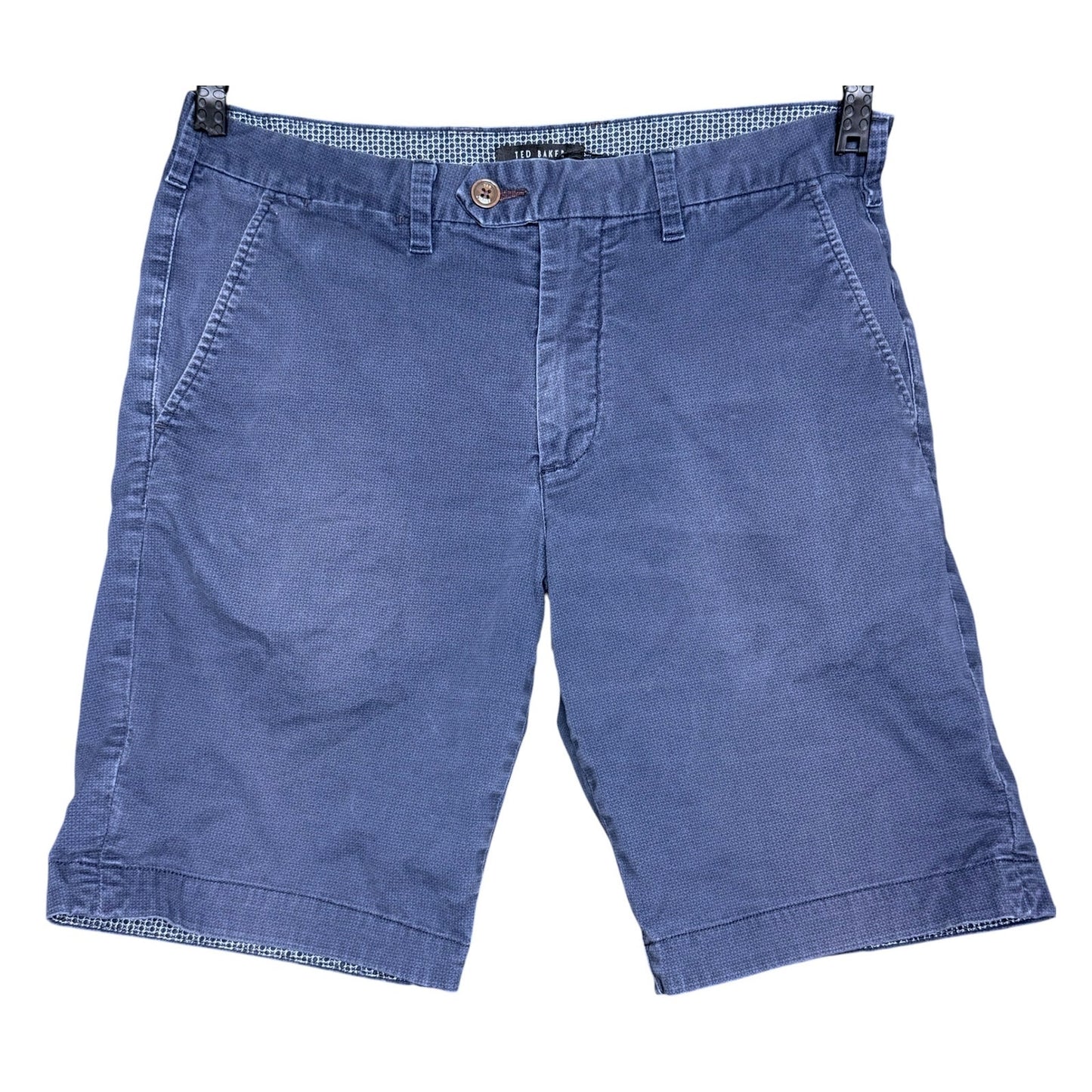 Ted Baker Distressed Blue Men's 30R Patterned Chino 10" Inseam Shorts Summer