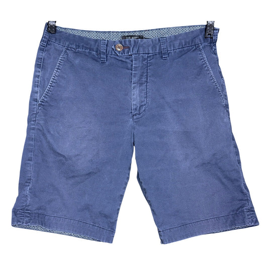 Ted Baker Distressed Blue Men's 30R Patterned Chino 10" Inseam Shorts Summer