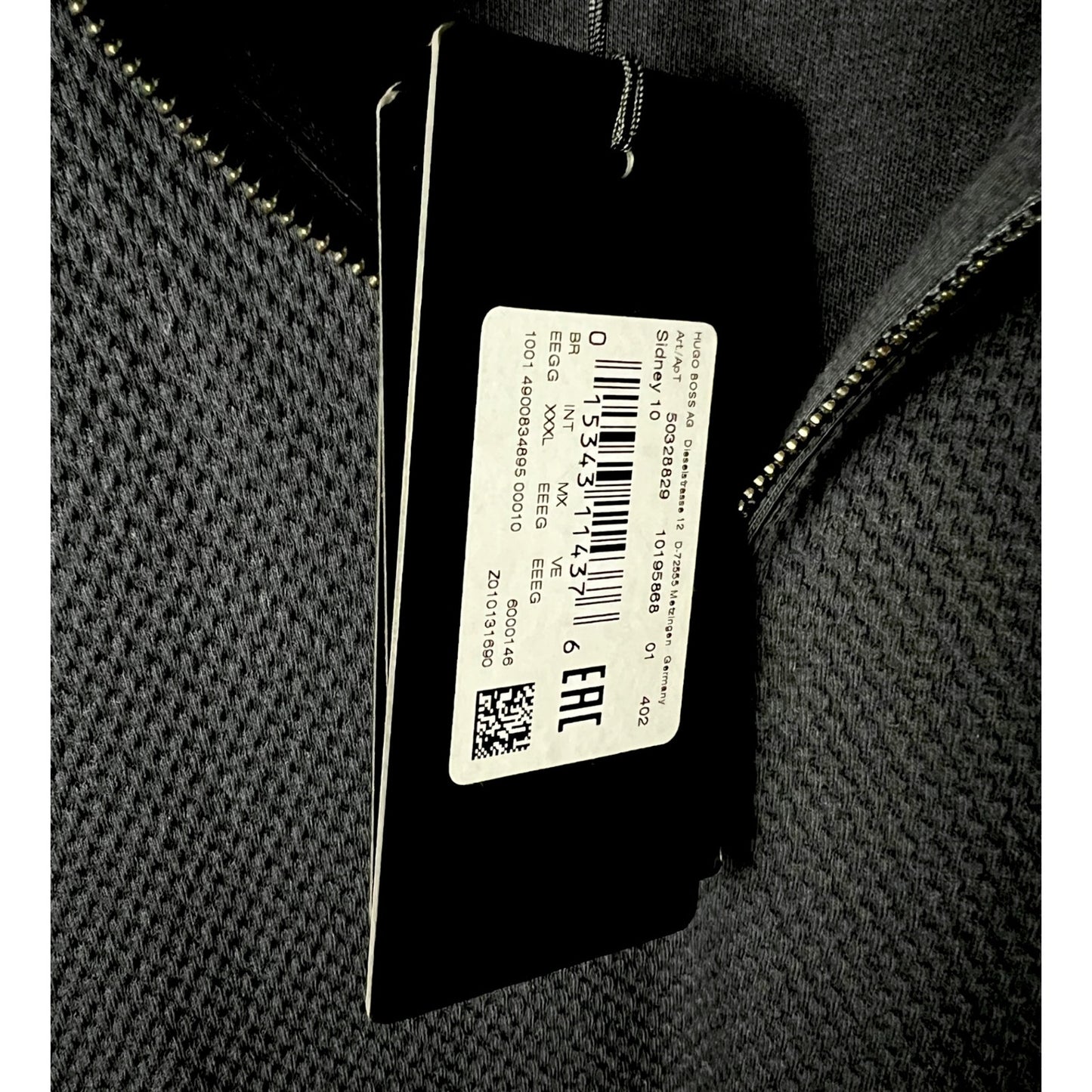 Hugo Boss Embrando Textured Black Quarter Zip Mens XXXL Pullover Work Golf