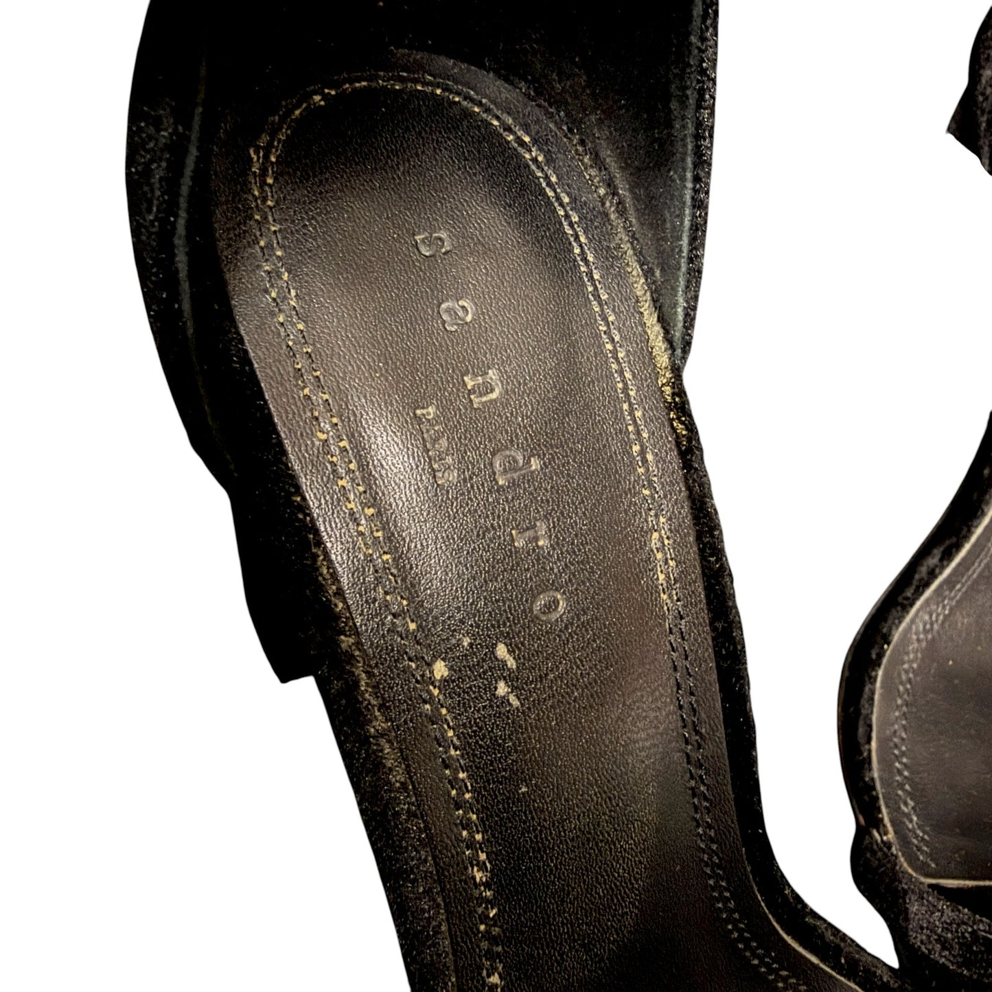 Sandro Crystal Embellished Black Suede Women's Pumps EU 40 $340 Retail Excellent