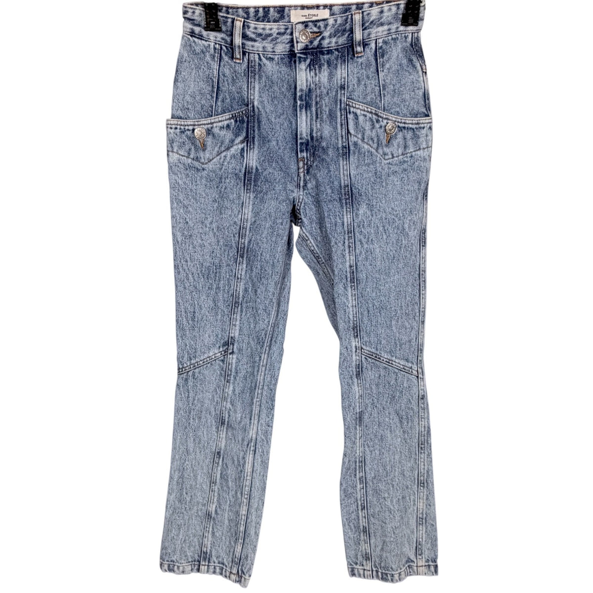 Isabel Marant Etoile Straight Leg High Rise Jeans US 2/4 Light Utility Pockets