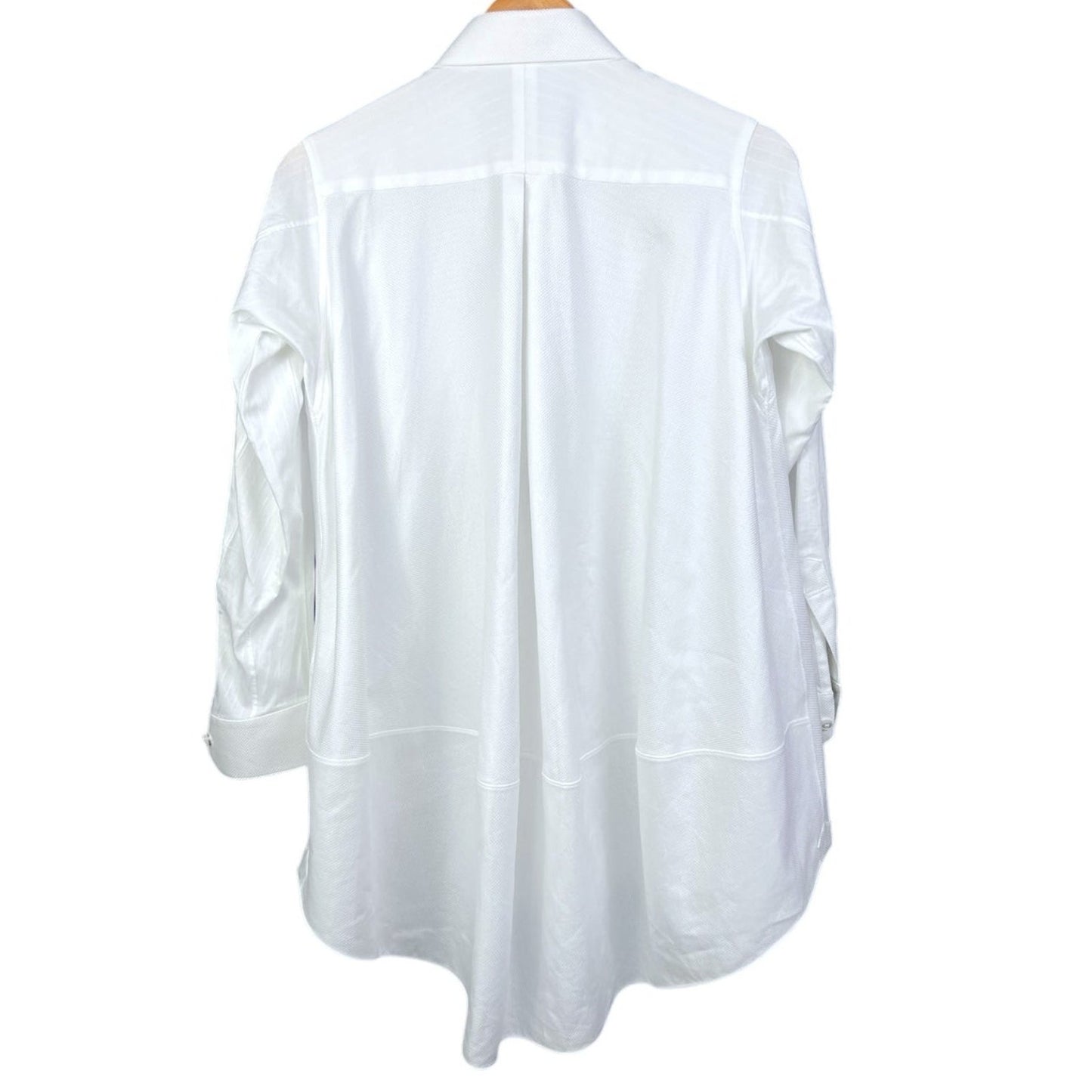 Shiro Sakai Collar Curved-Hem Women's Medium Cotton Button-Up White Shirt $770