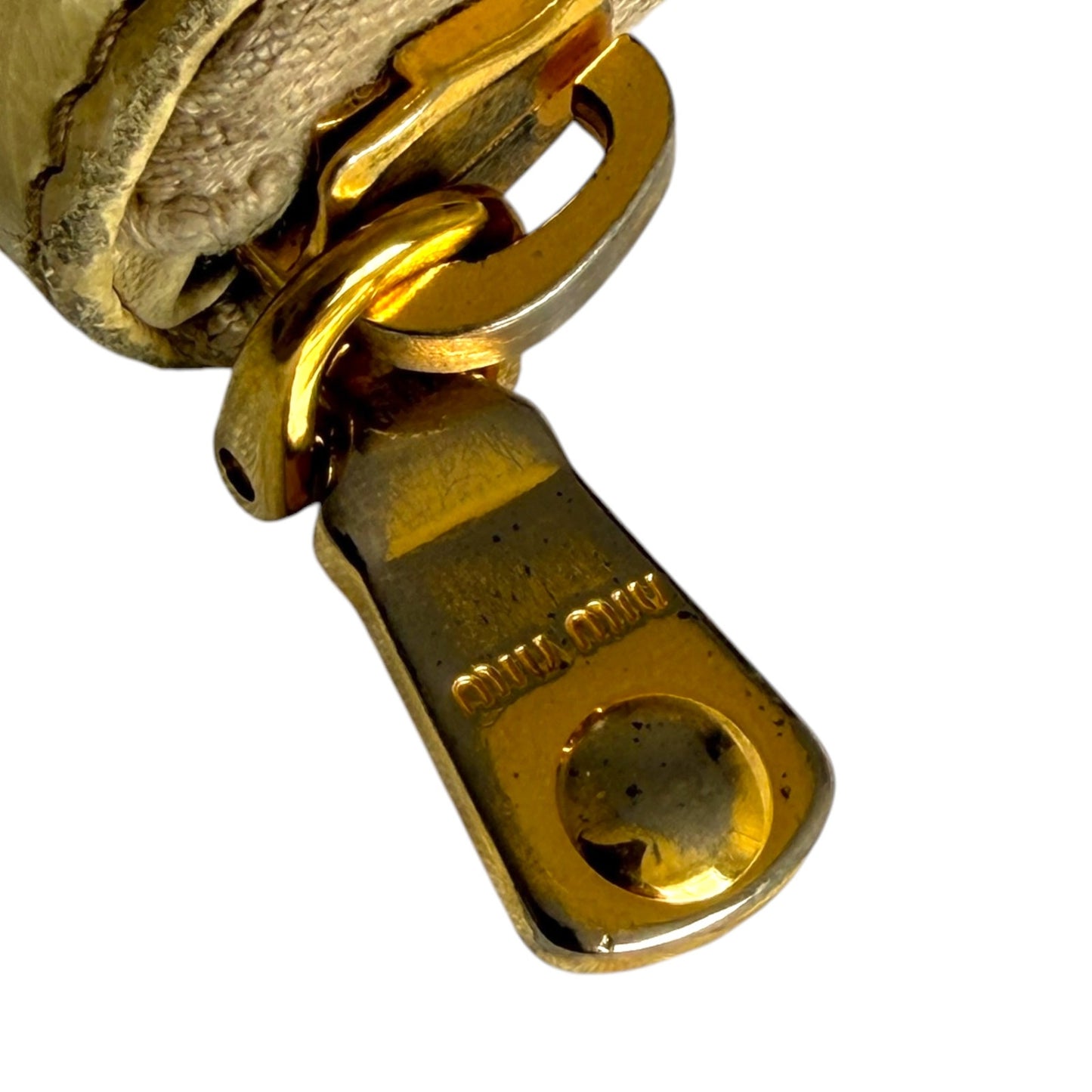 Miu Miu Leather Cream Crocodile Embossed Clutch Wallet Luxury Glam $995 Retail