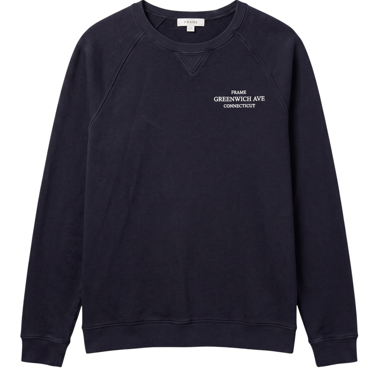 Frame Greenwich Ave Connecticut Navy Blue Men's XL Crewneck Sweatshirt Quiet Lux