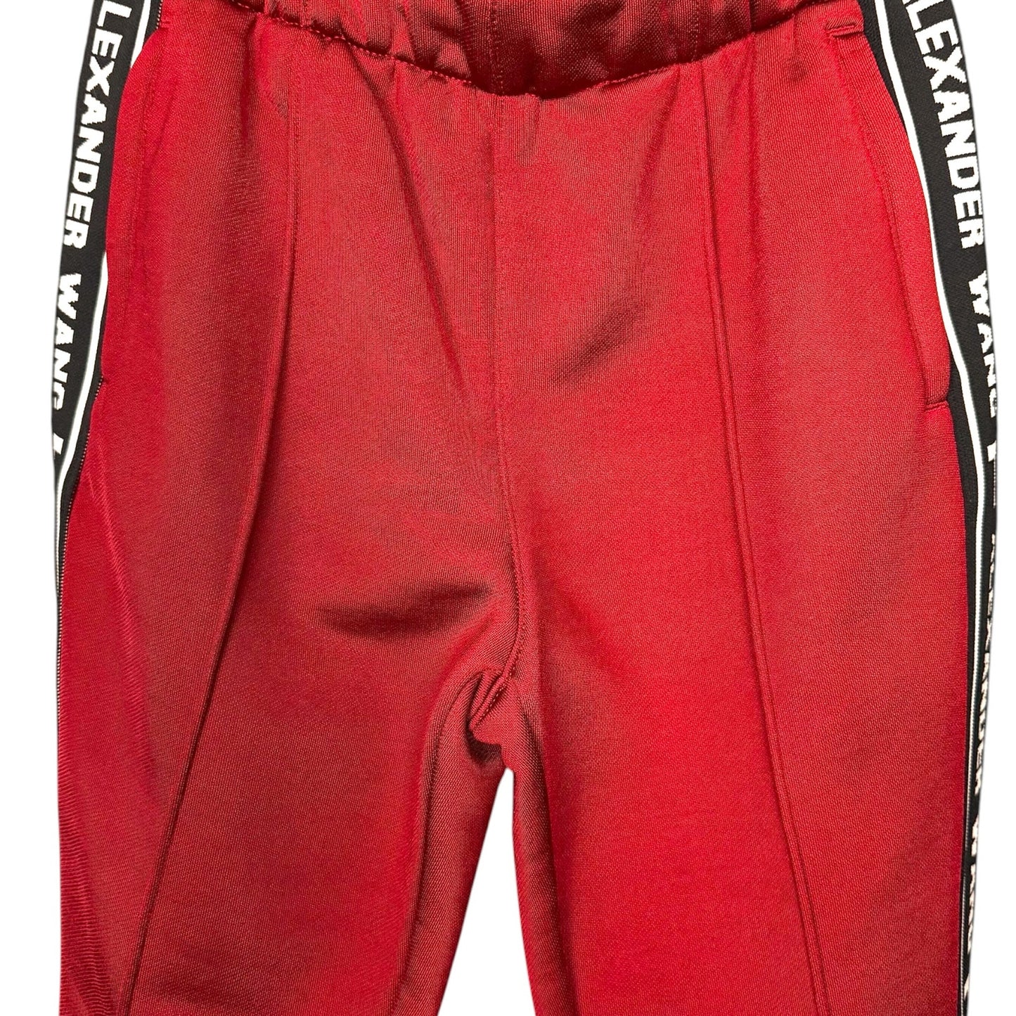 Alexander Wang Red Track Pants Side Tape Logo Joggers Women's XS Luxury NWT $395