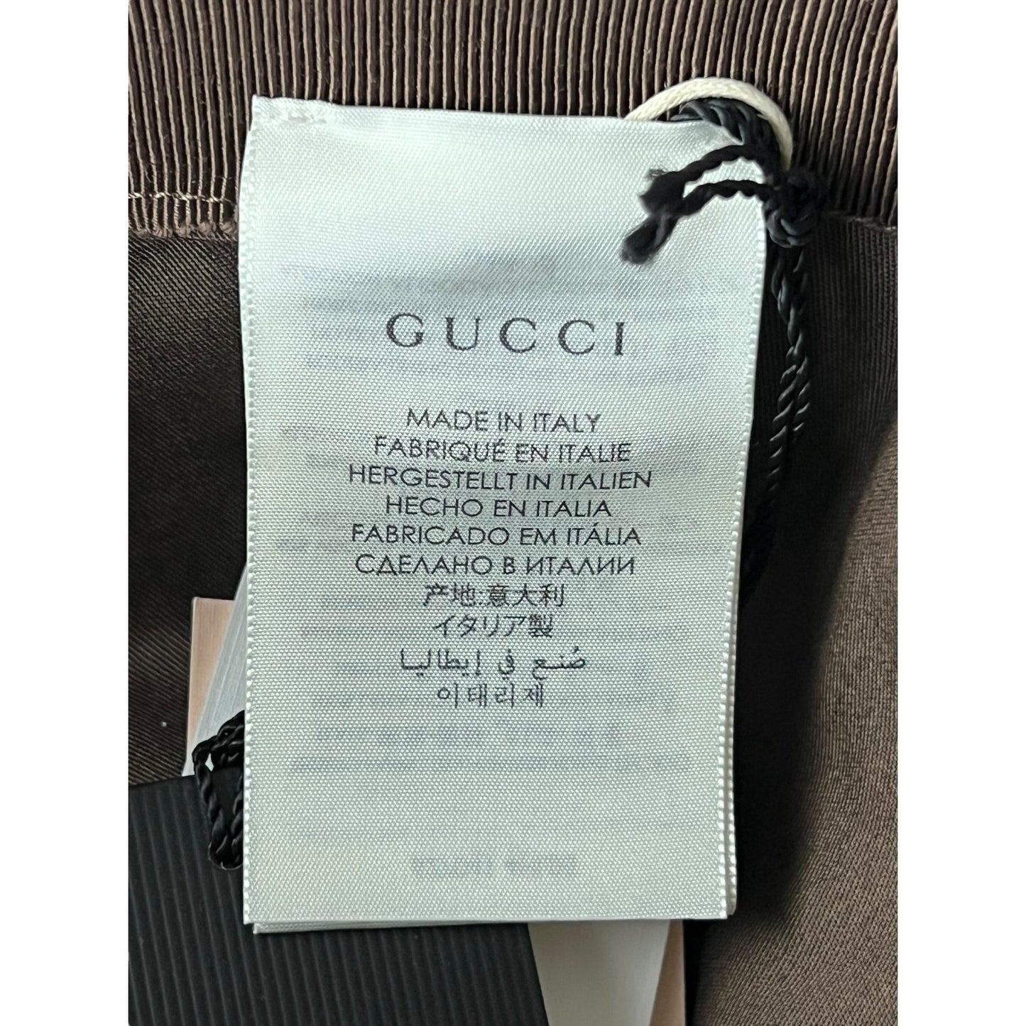 Gucci Orgasmique Patch Bucket Brown & White Plaid Bucket Hat - $530 Retail