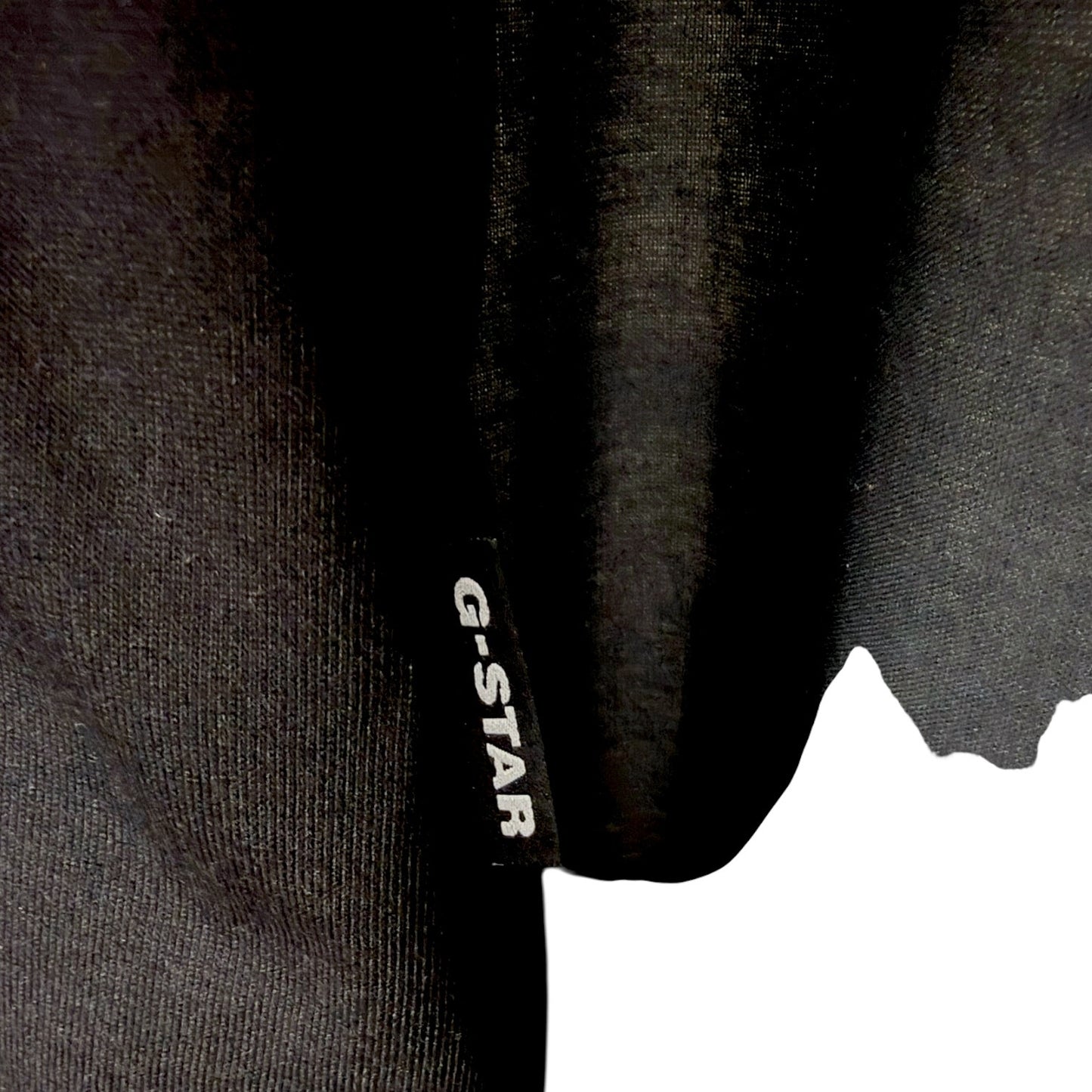 G-Star RAW Mens Black Fabric Mix Boxy T-shirt Oversize Fit Pouch Sold Out NWT S