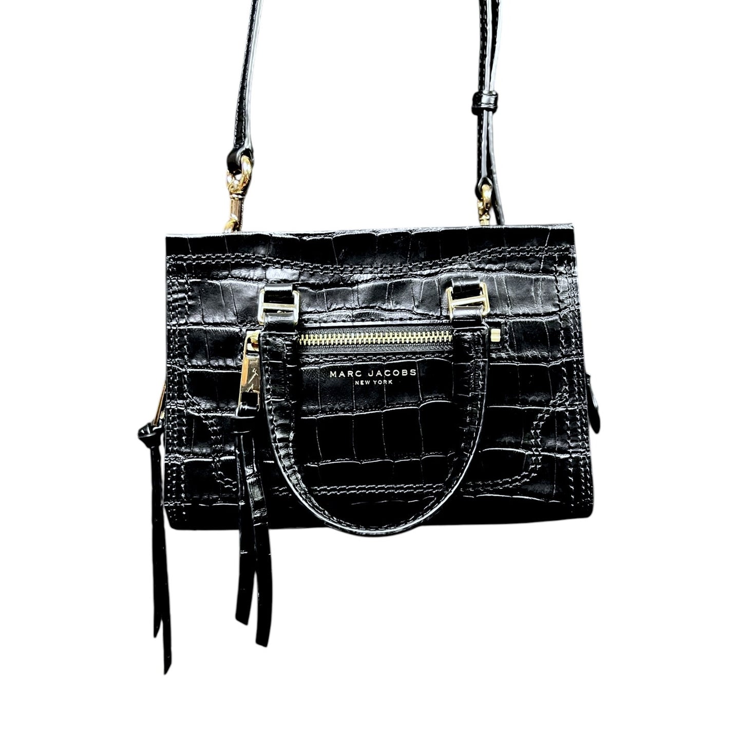 Marc Jacobs Mini Cruiser Crocodile-Embossed Leather Satchel Purse - $495 Retail