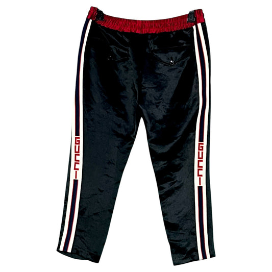 Gucci Black Acetate Jersey Logo Track Pants - $1,100 Retail