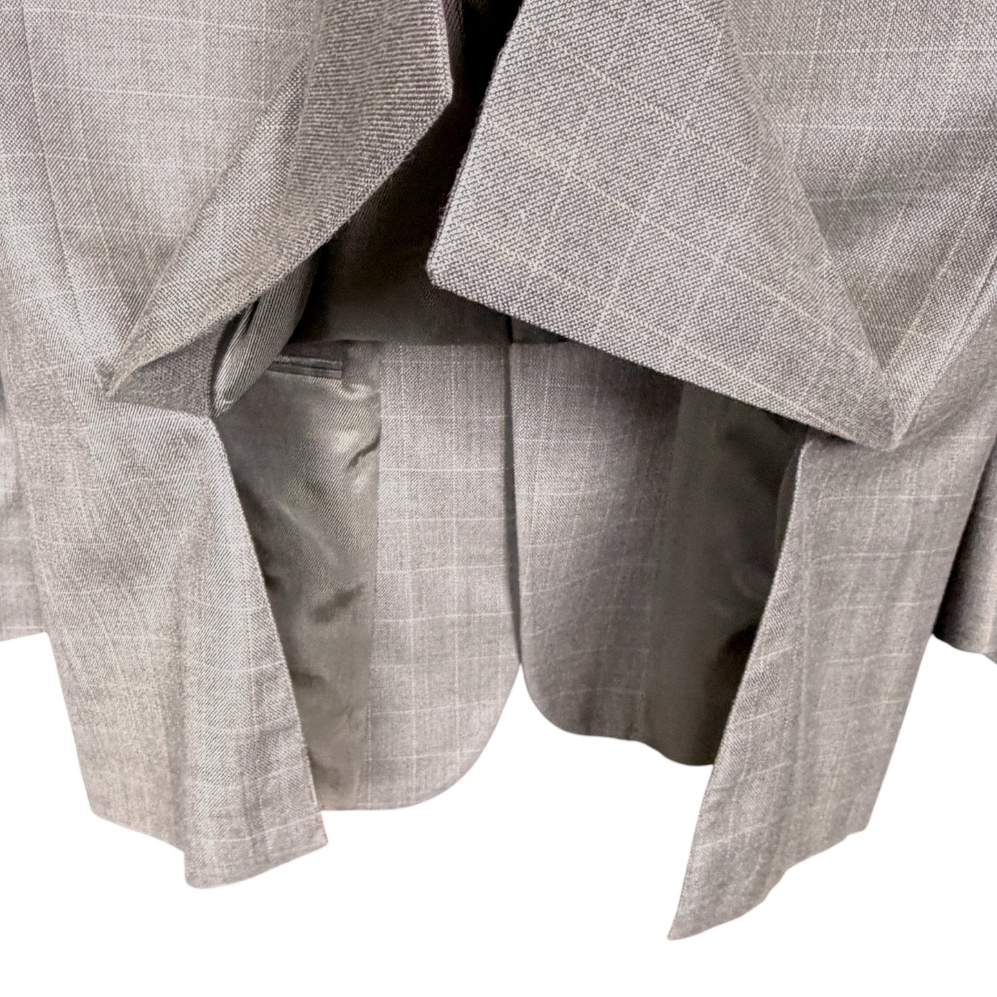 Burberry London Gray Blazer Plaid Silk Wool Men 42R Union Made USA Career Office