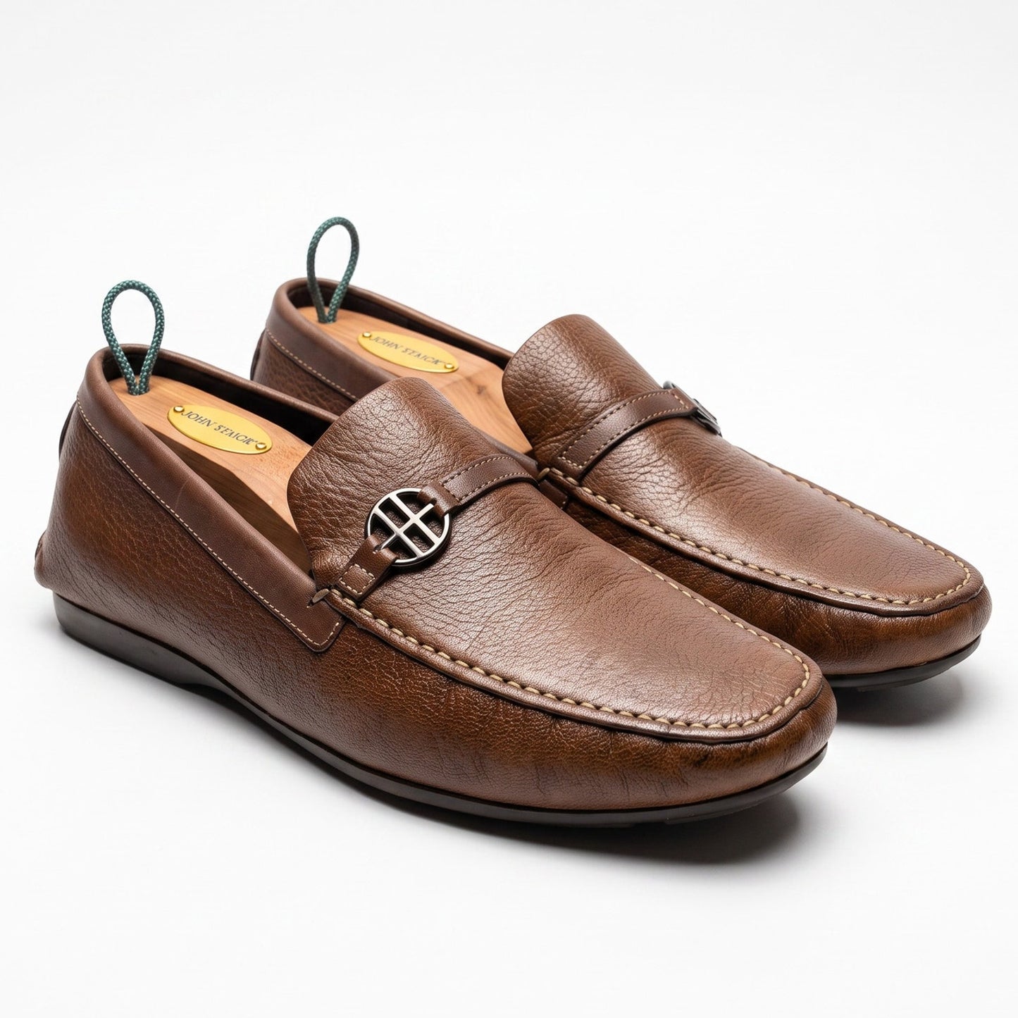 Boss Hugo Boss Brown Leather Men's Size 7 Driving Shoes Loafers Luxury Casual
