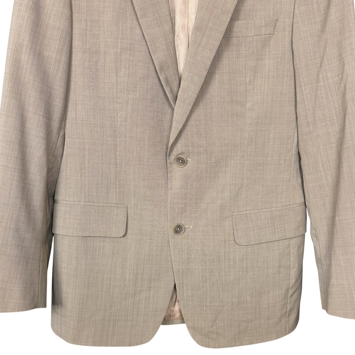 John Varvatos USA Tailored Brown Bedford Wool Blend Blazer 36S Office Work
