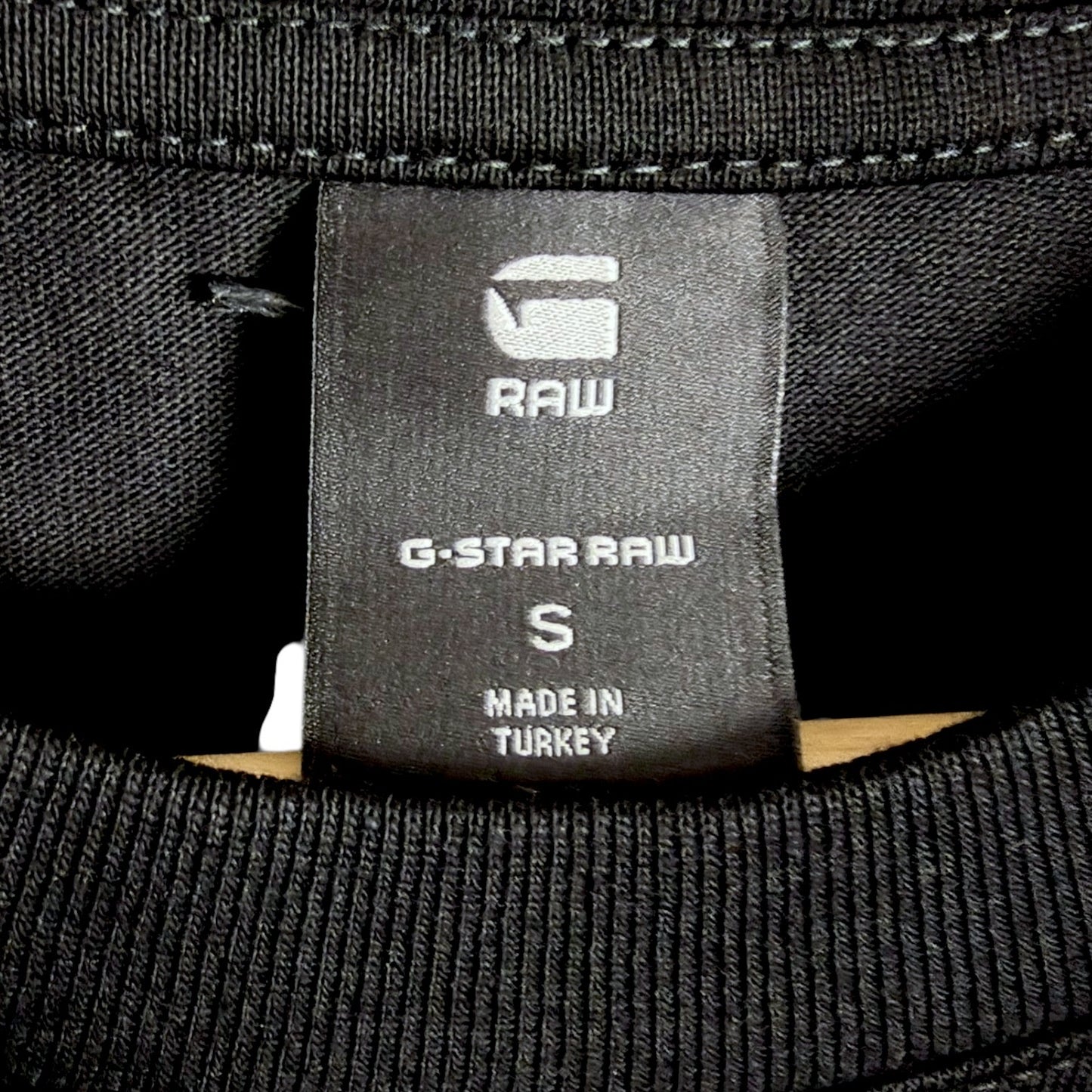 G-Star RAW Mens Black Fabric Mix Boxy T-shirt Oversize Fit Pouch Sold Out NWT S
