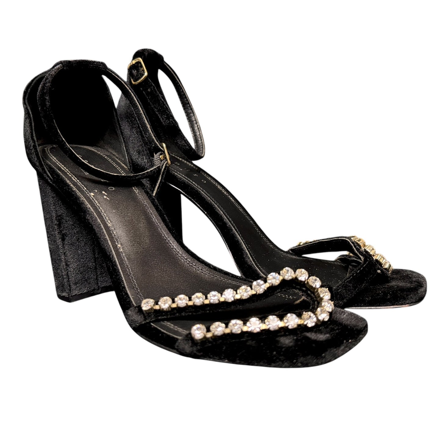 Sandro Crystal Embellished Black Suede Women's Pumps EU 40 $340 Retail Excellent