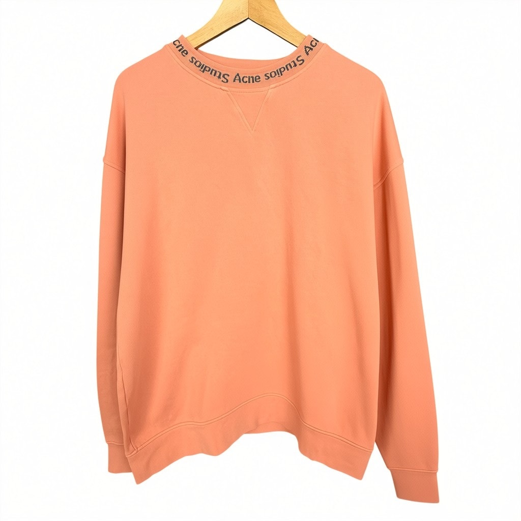 Acne Studios Yana AS Men's XS Ribbed Salmon Russion Dressing Cotton Sweatshirt