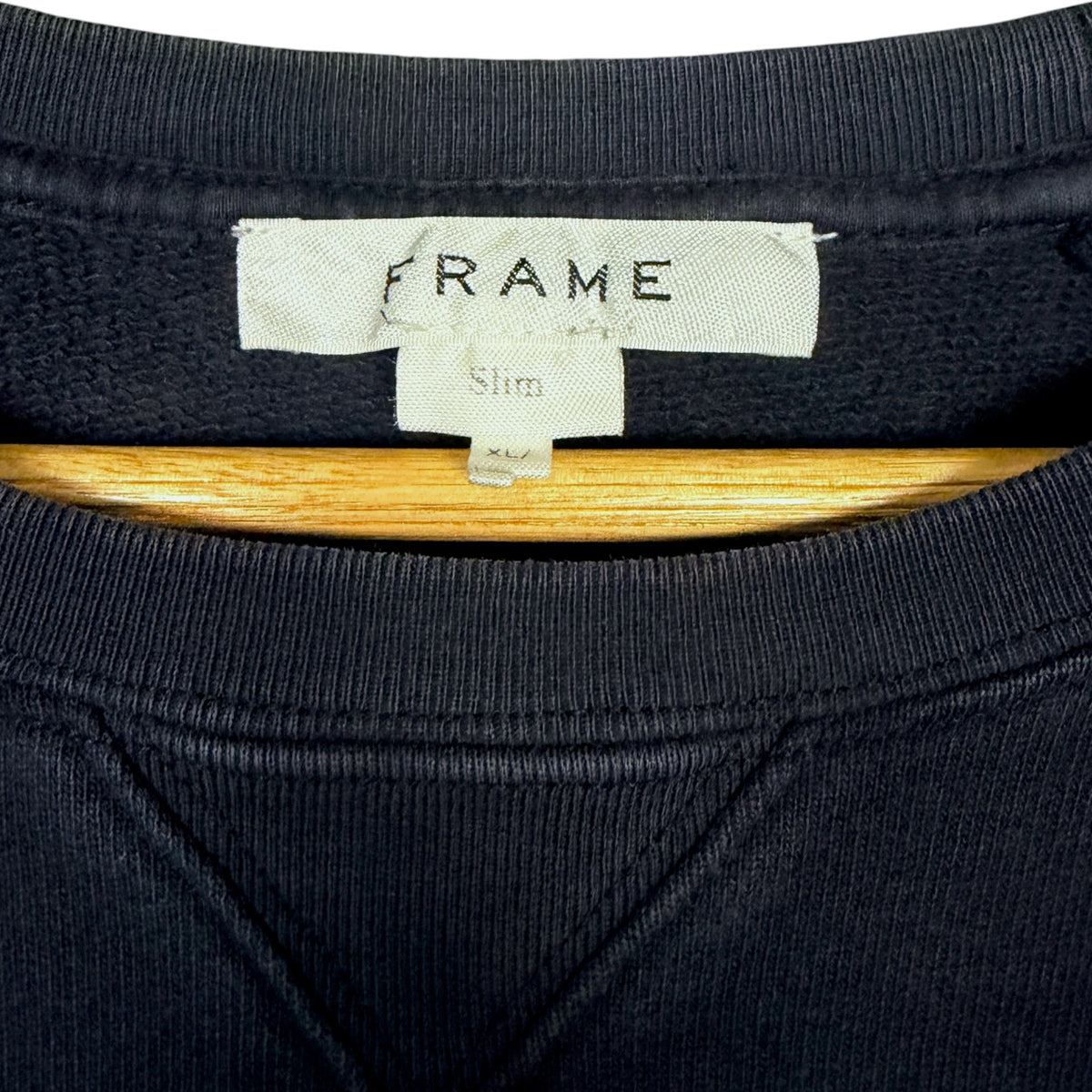 Frame Greenwich Ave Connecticut Navy Blue Men's XL Crewneck Sweatshirt Quiet Lux