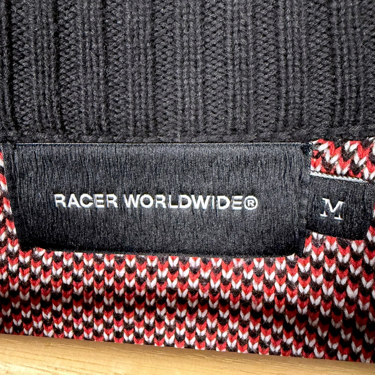 Racer Worldwide RWW Red Black Heavyweight Knit Sweater Men's Medium Streetwear