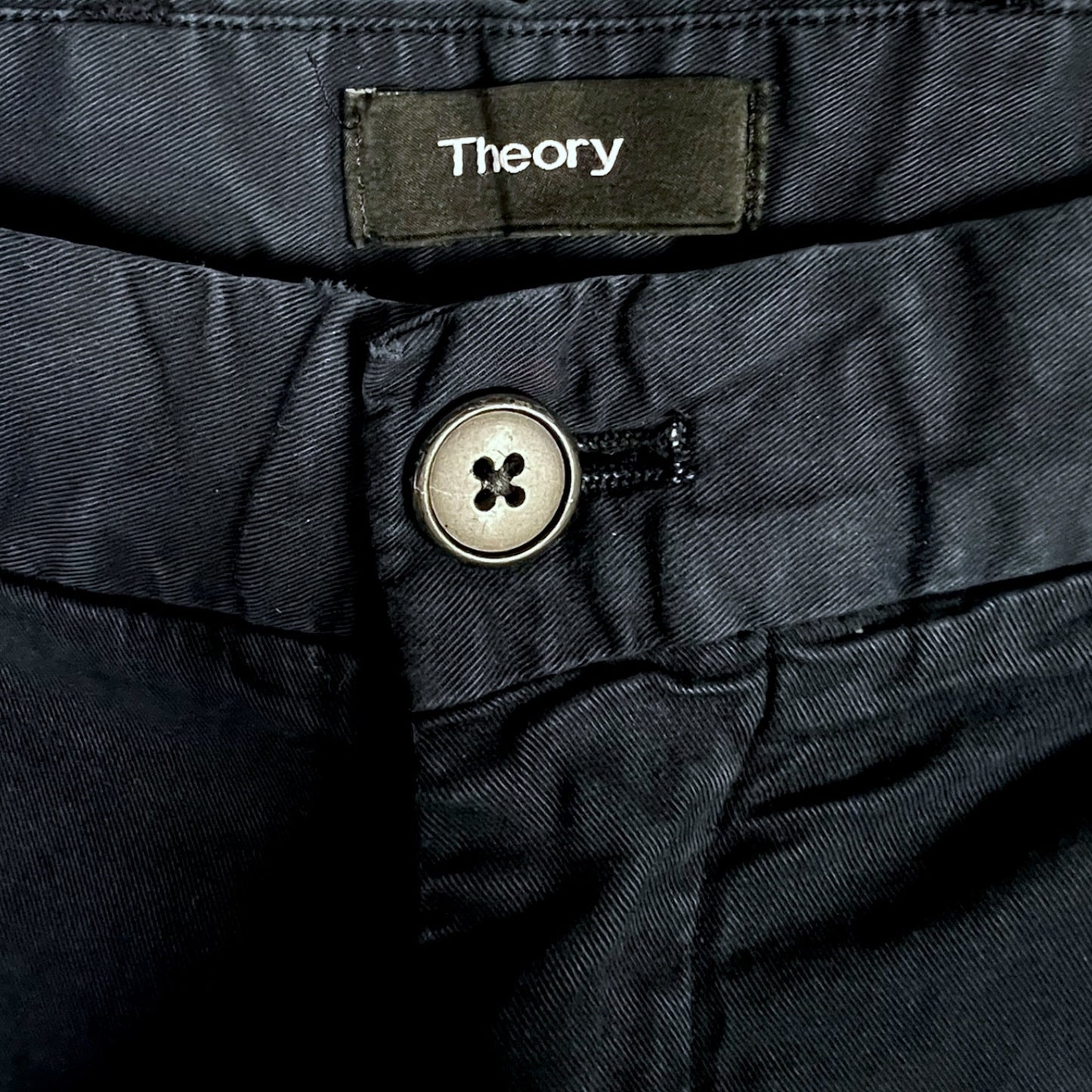 Men's Theory Navy Blue Cotton Khakis Pants Trousers - Size 34