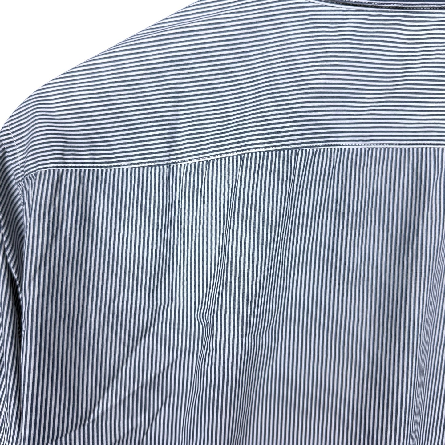 Theory Striped Button Down Dress Casual Shirt Mens Small White Blue Work Office