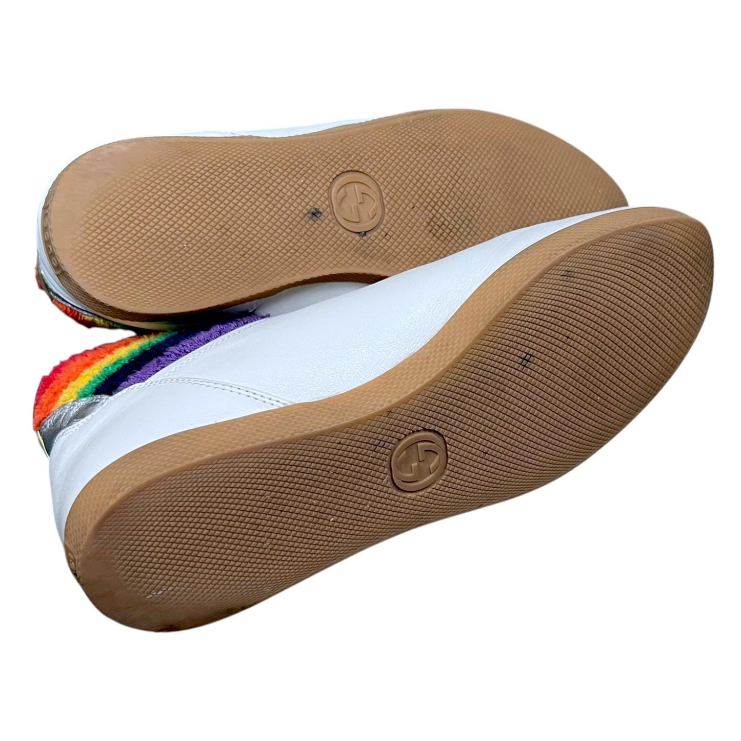 Gucci Rainbow Bambi Men's 4.5 Women's 6 High Top White Sneakers $900 Retail