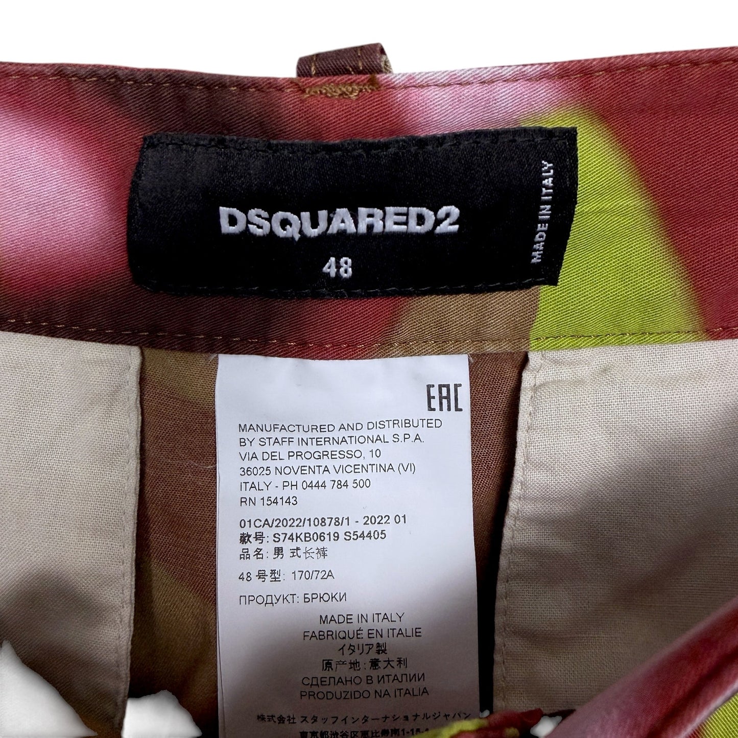 Dsquared2 Graffiti Print Men's Size 48 Pink Red Cargo Pants Joggers $916 Retail