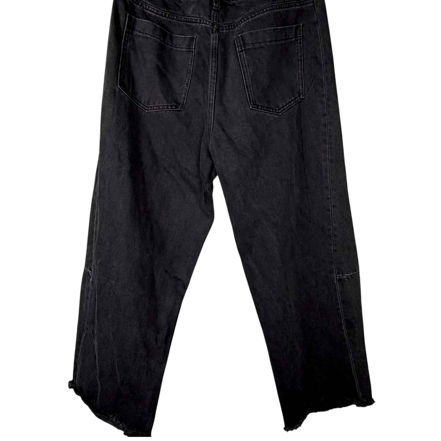Roucha Dessau Washed Black Wide Leg Crop Denim BB Medium 6-8 Cropped Jeans Pants