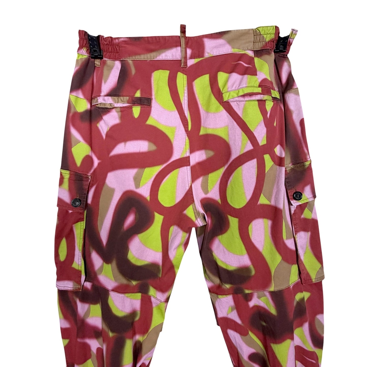 Dsquared2 Graffiti Print Men's Size 48 Pink Red Cargo Pants Joggers $916 Retail