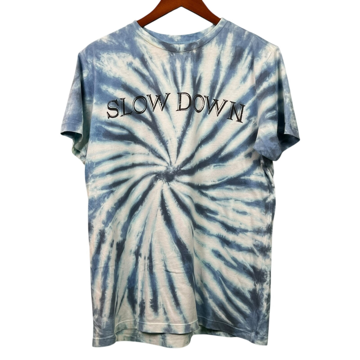 Isabel Marant Tie Dye Slow Down Men's Small Graphic Crew Neck T-Shirt Luxury