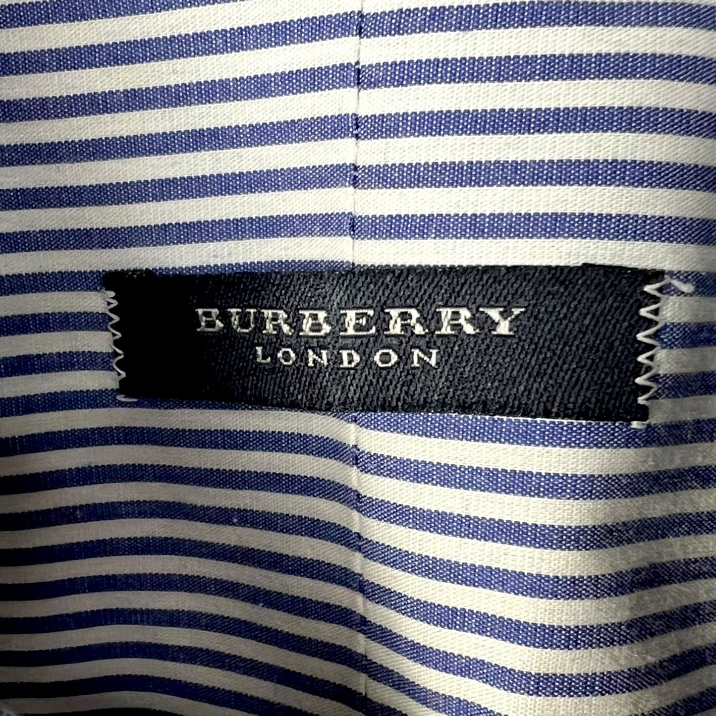 Burberry London Blue & White Striped Button-Down Dress Shirt - $690 Retail