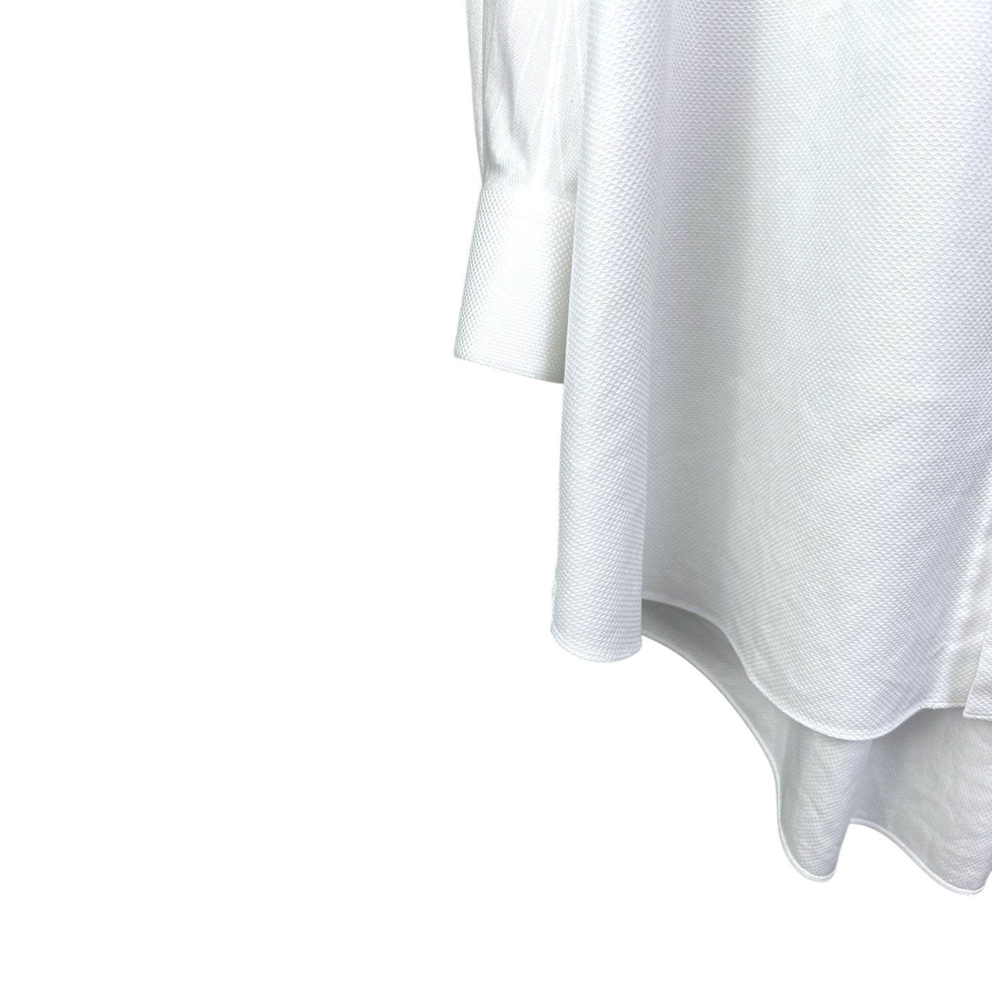 Shiro Sakai Collar Curved-Hem Women's Medium Cotton Button-Up White Shirt $770