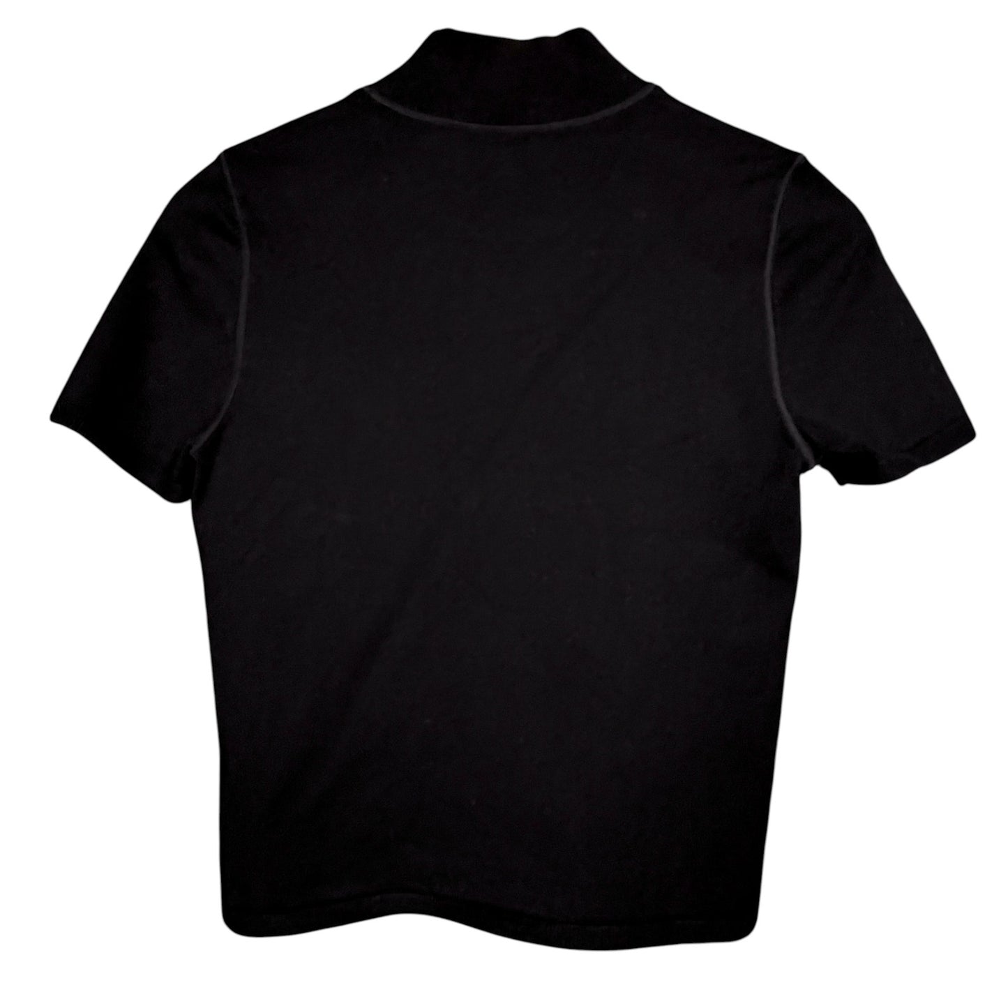 Alexander Wang Women's Medium Black Mock Neck Short Sleeve Cropped Black Top