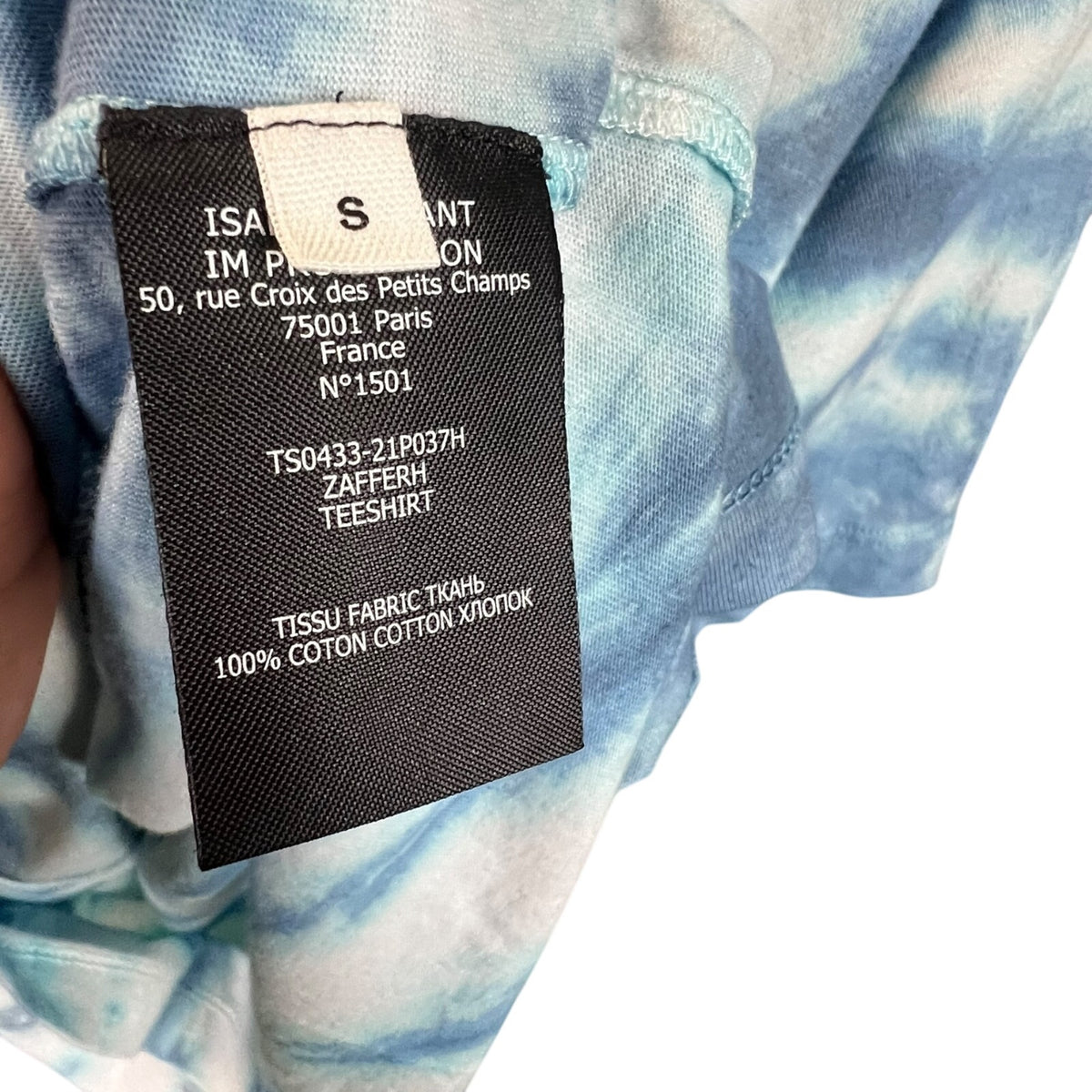 Isabel Marant Tie Dye Slow Down Men's Small Graphic Crew Neck T-Shirt Luxury