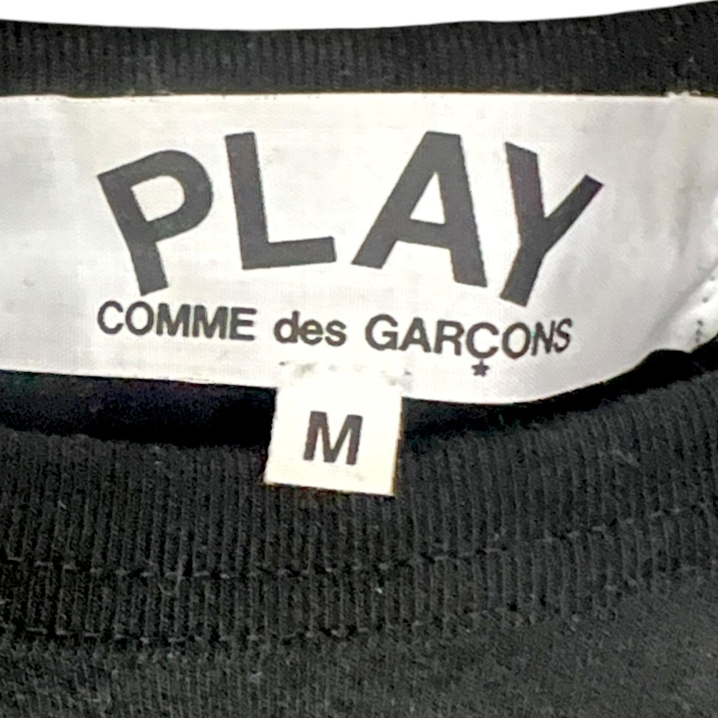 Comme Des Garcons Play Mens Medium Black Heart Eye Logo Short Sleeve T-Shirt CDG